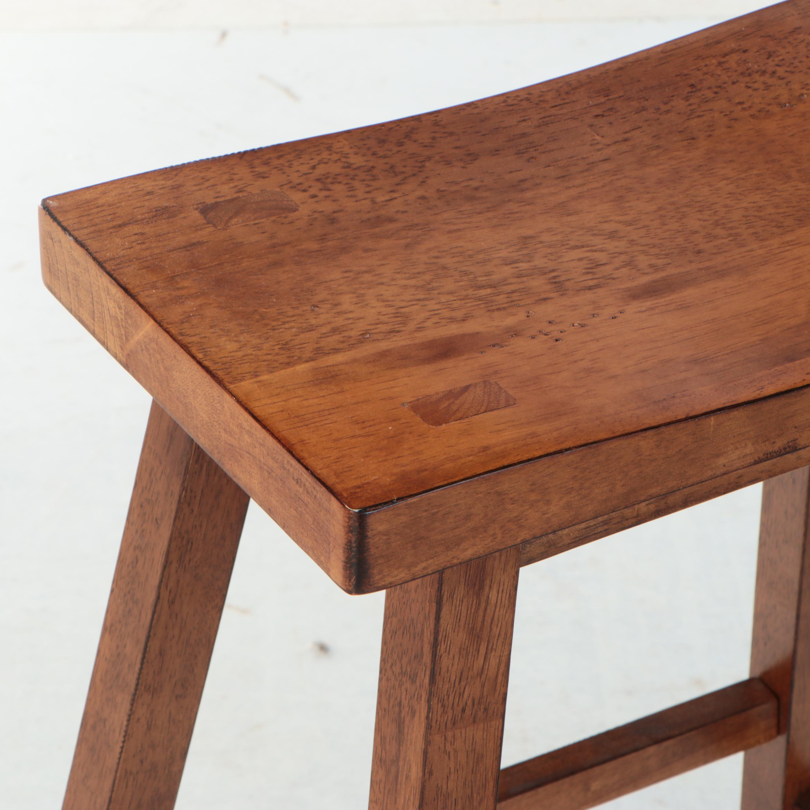 Set of Five Contemporary Hardwood Stools
