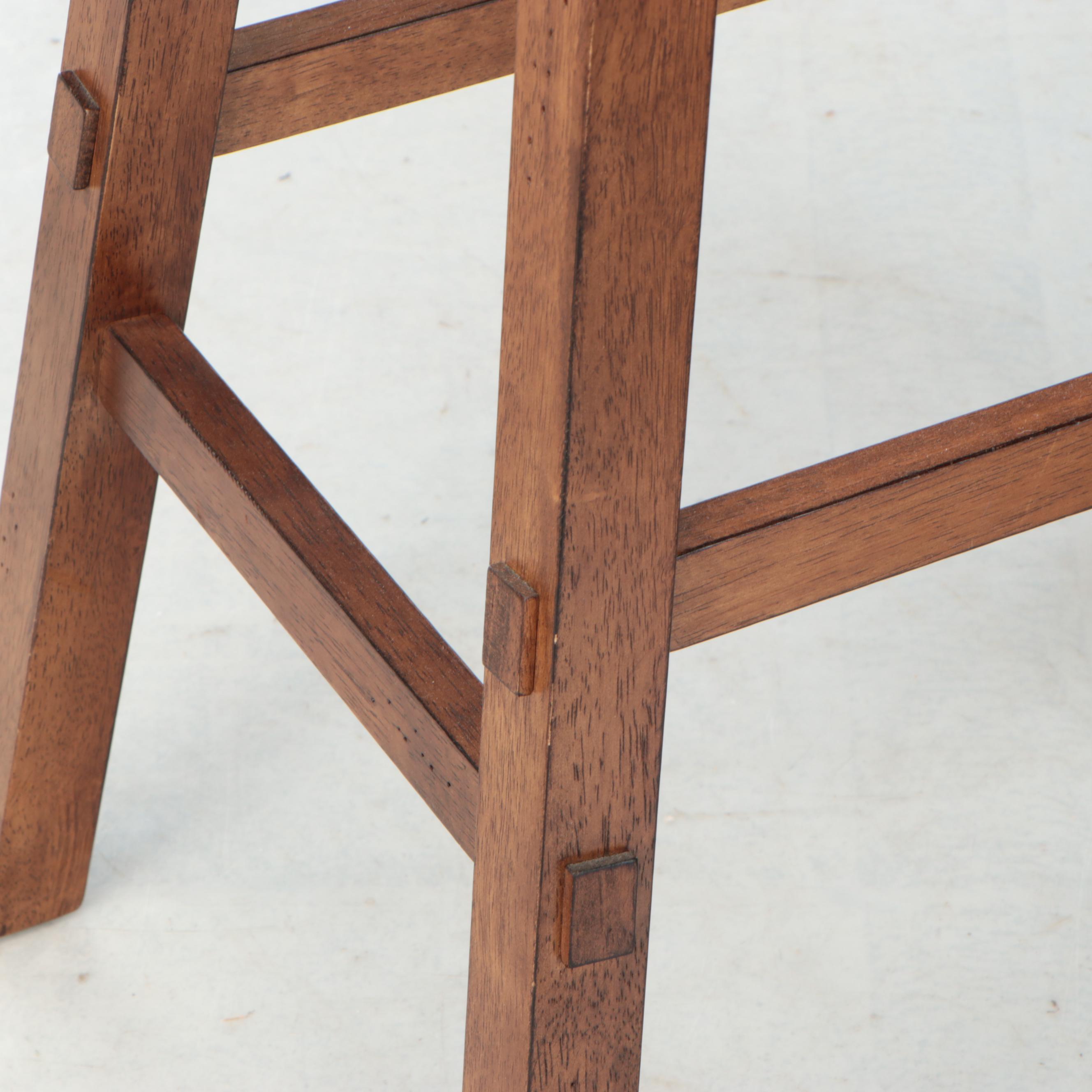 Set of Five Contemporary Hardwood Stools