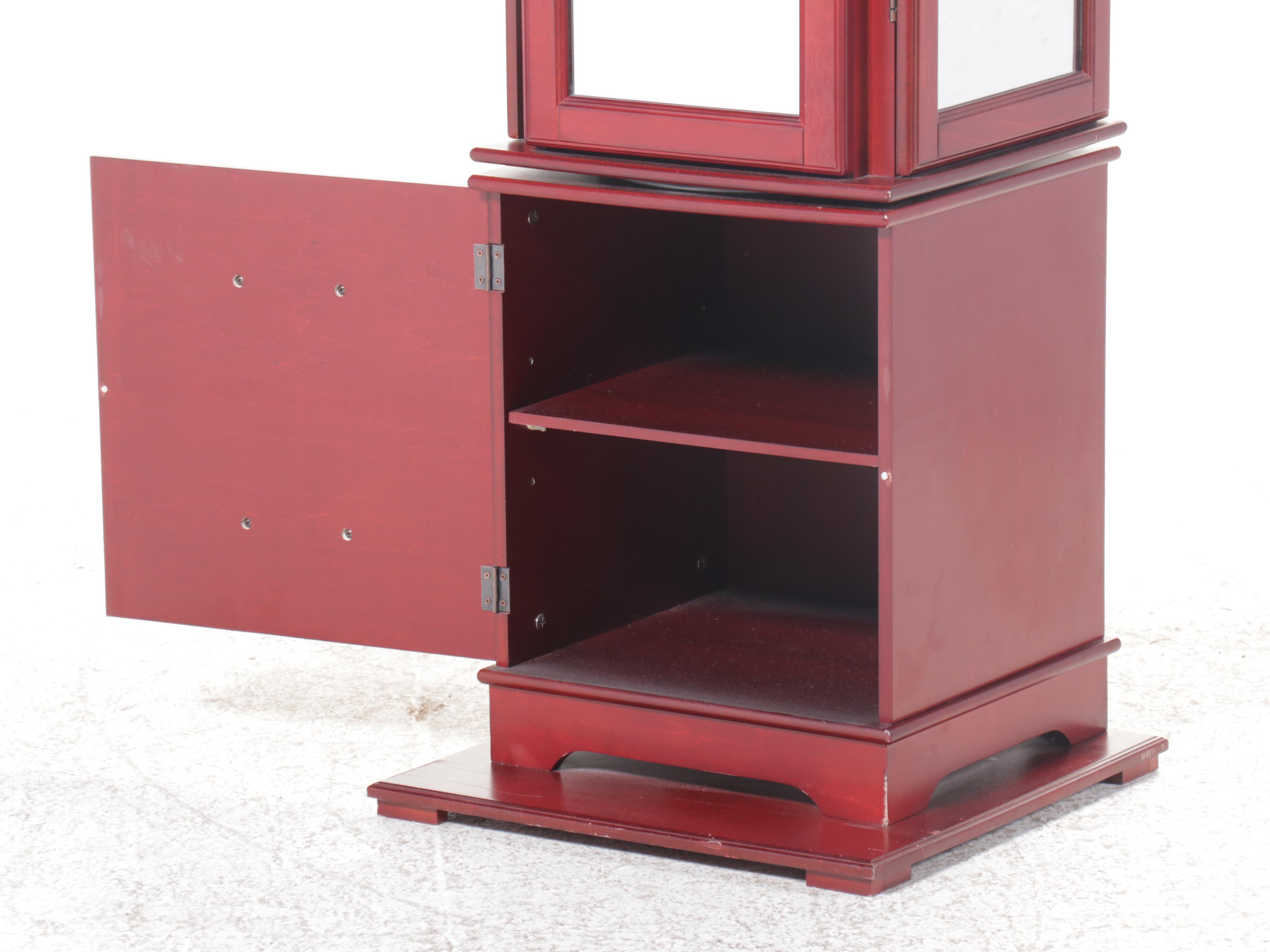 Clever & Unique Creations by Lori Greiner Cherry Finish Mirrored Jewelry Chest