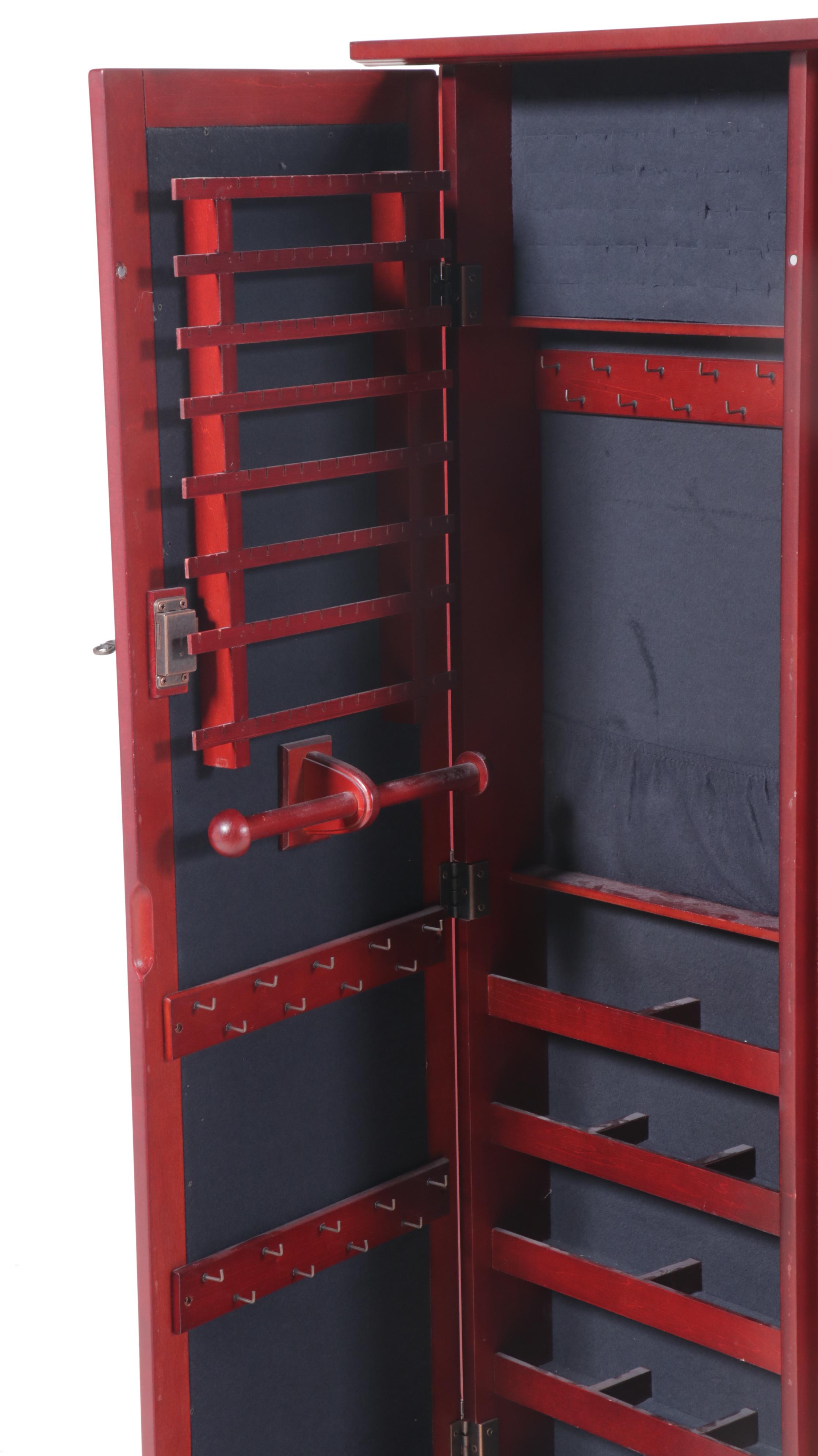 Clever & Unique Creations by Lori Greiner Cherry Finish Mirrored Jewelry Chest