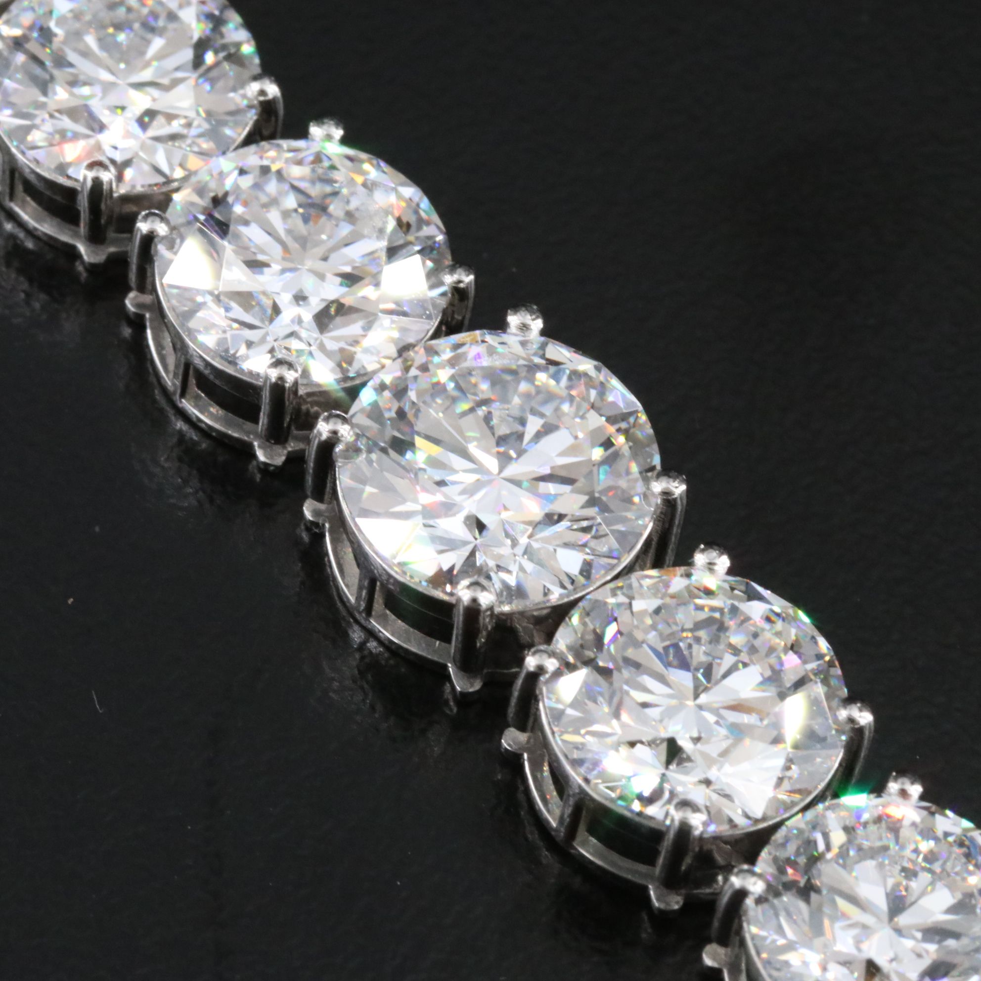 Platinum 95.13 CTW Lab Grown Diamond Riviera Necklace with IGI Reports