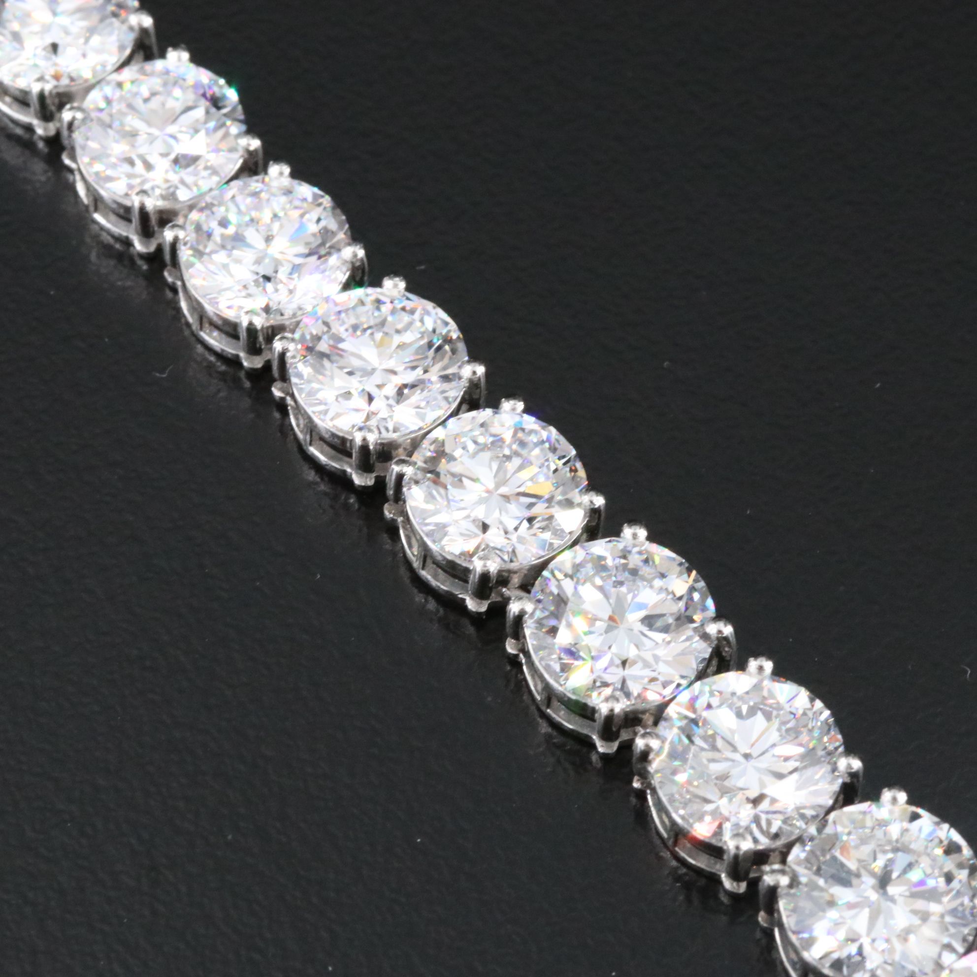 Platinum 95.13 CTW Lab Grown Diamond Riviera Necklace with IGI Reports