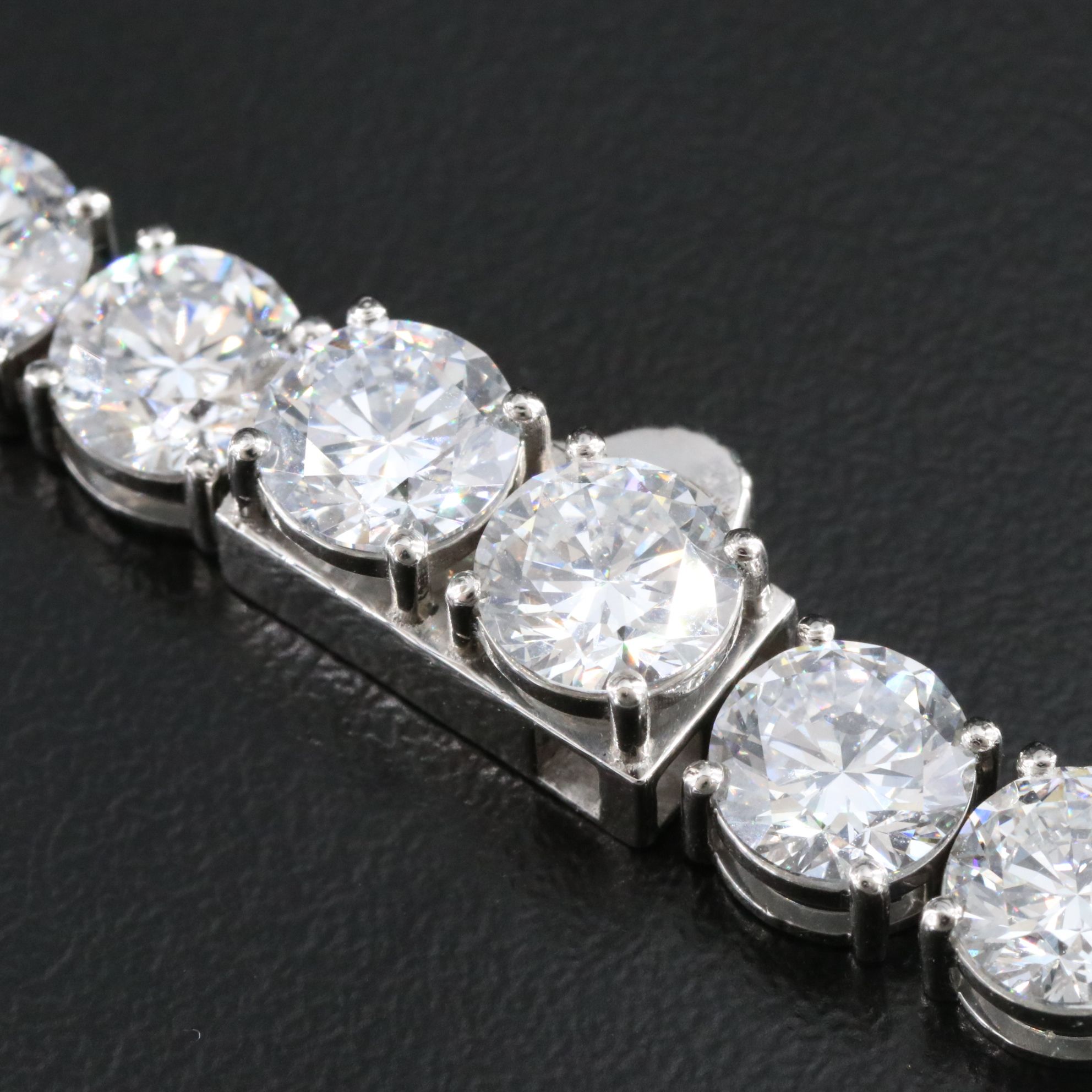 Platinum 95.13 CTW Lab Grown Diamond Riviera Necklace with IGI Reports