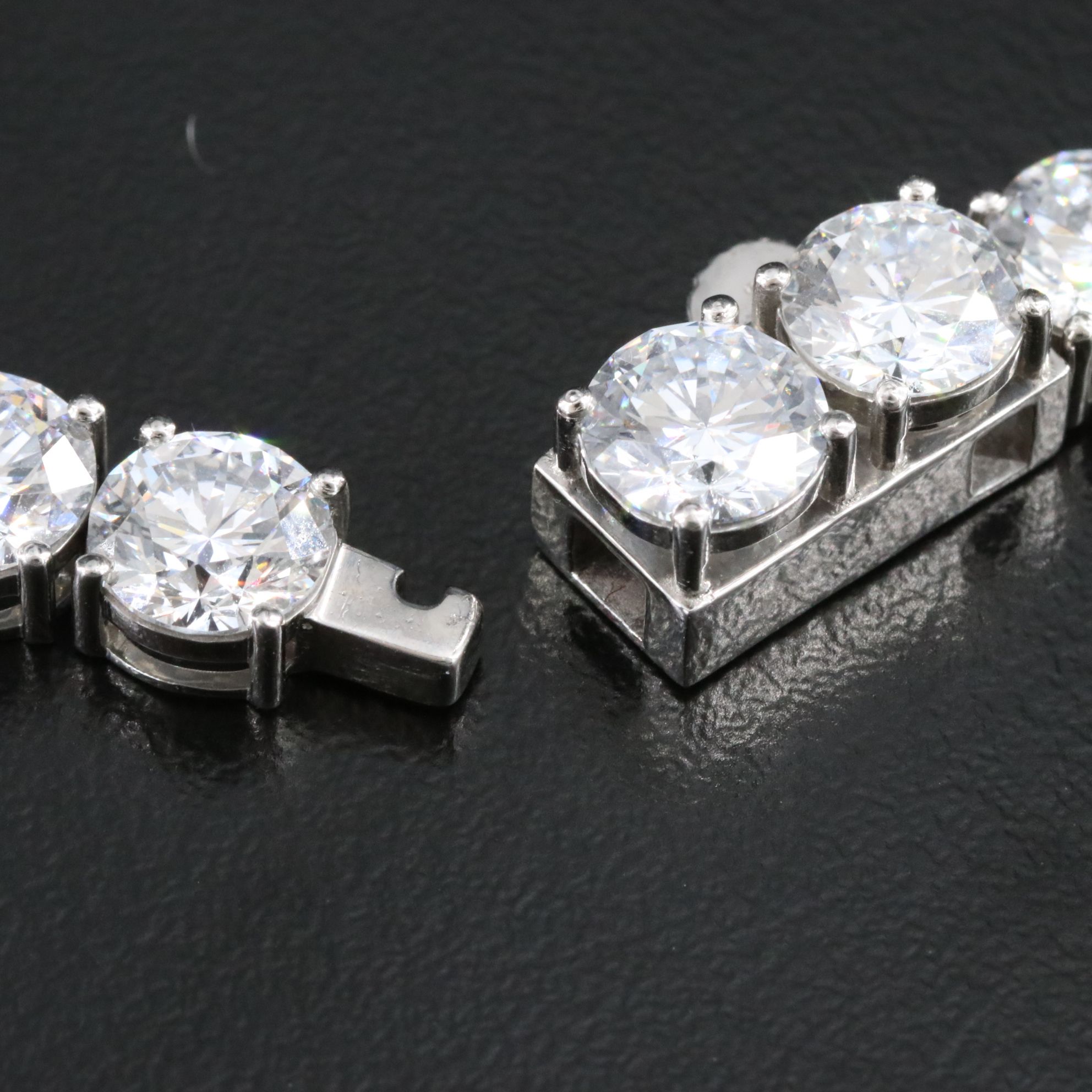 Platinum 95.13 CTW Lab Grown Diamond Riviera Necklace with IGI Reports