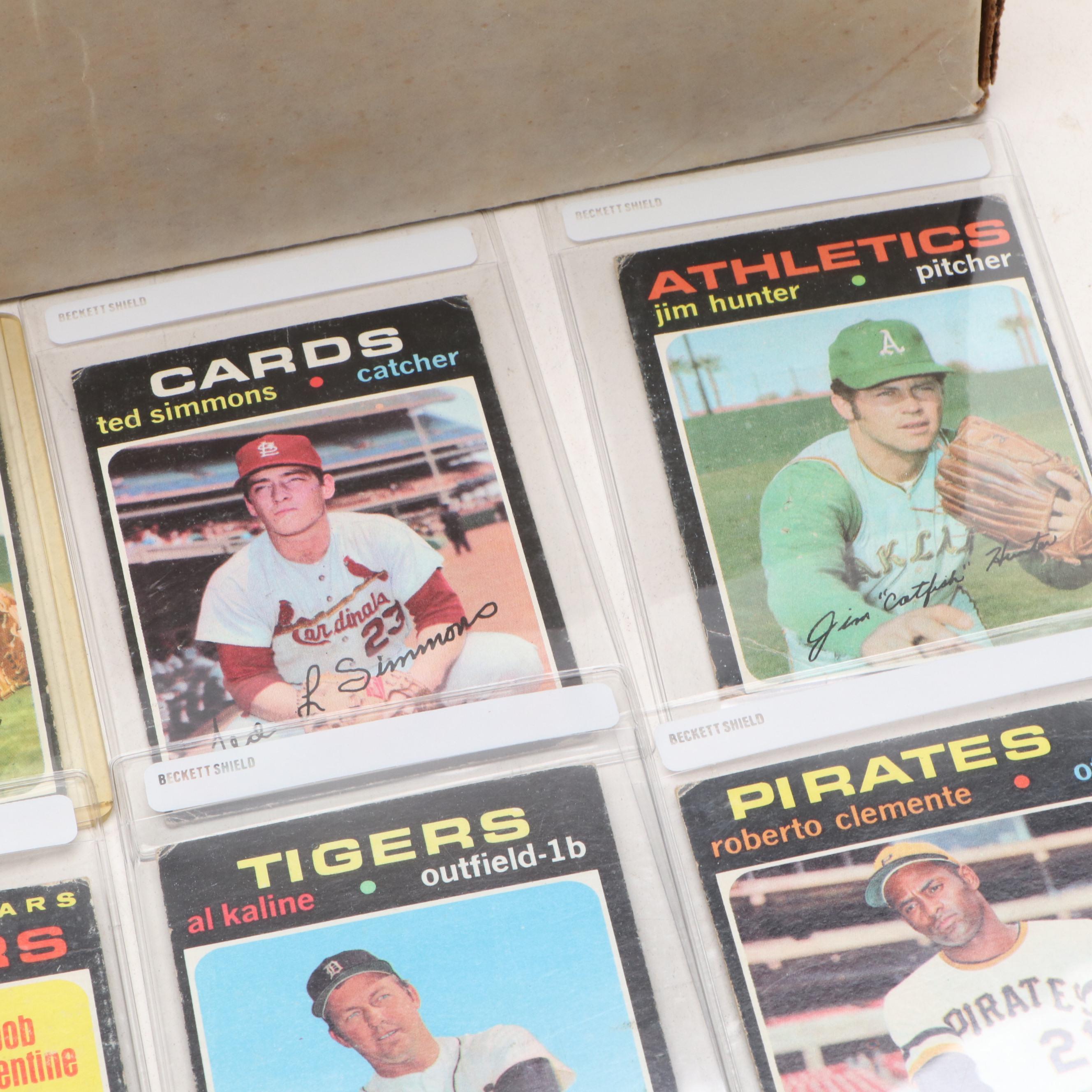 1971 Topps Baseball Cards Featuring Roberto Clemente, Al Kaline, and More