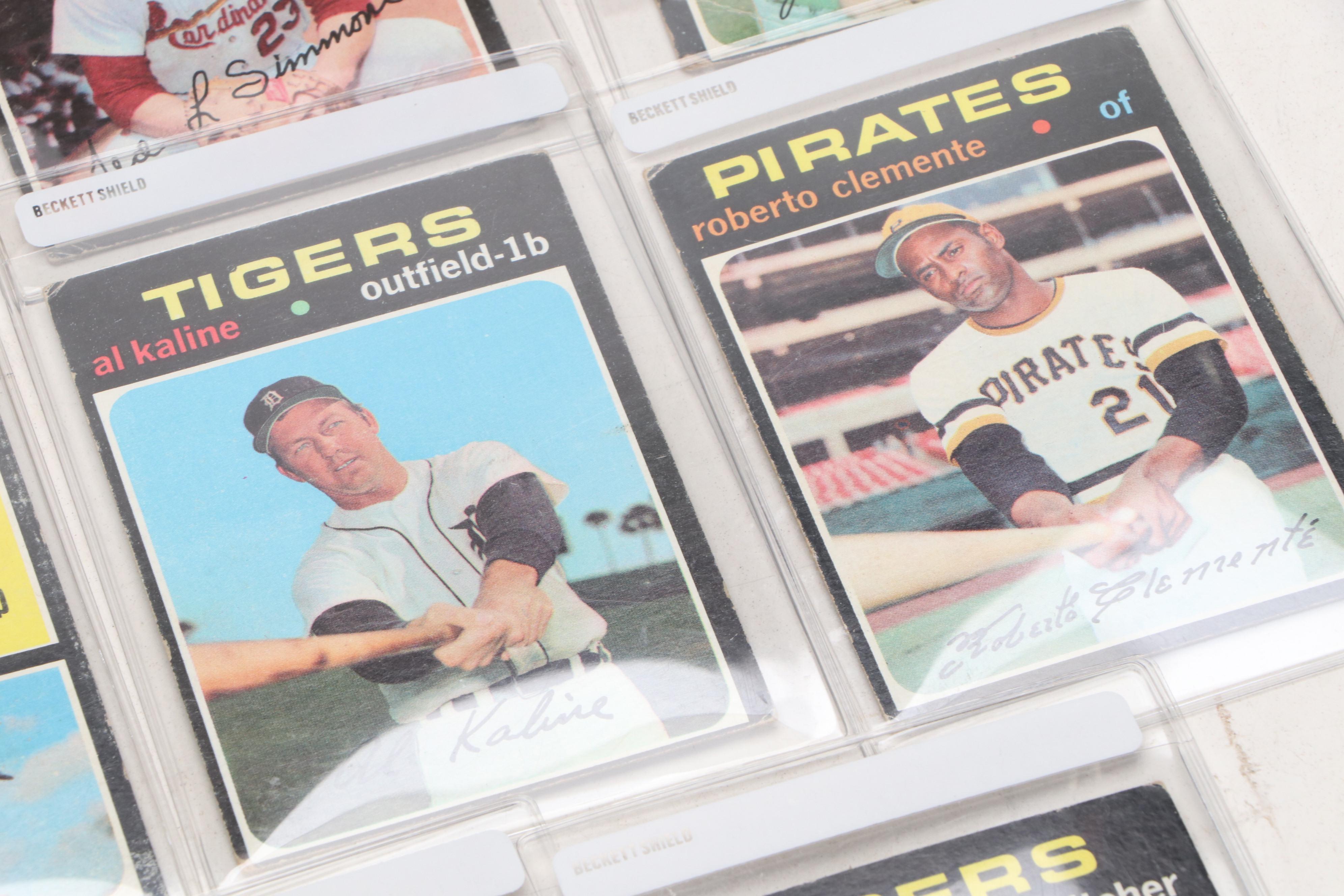 1971 Topps Baseball Cards Featuring Roberto Clemente, Al Kaline, and More