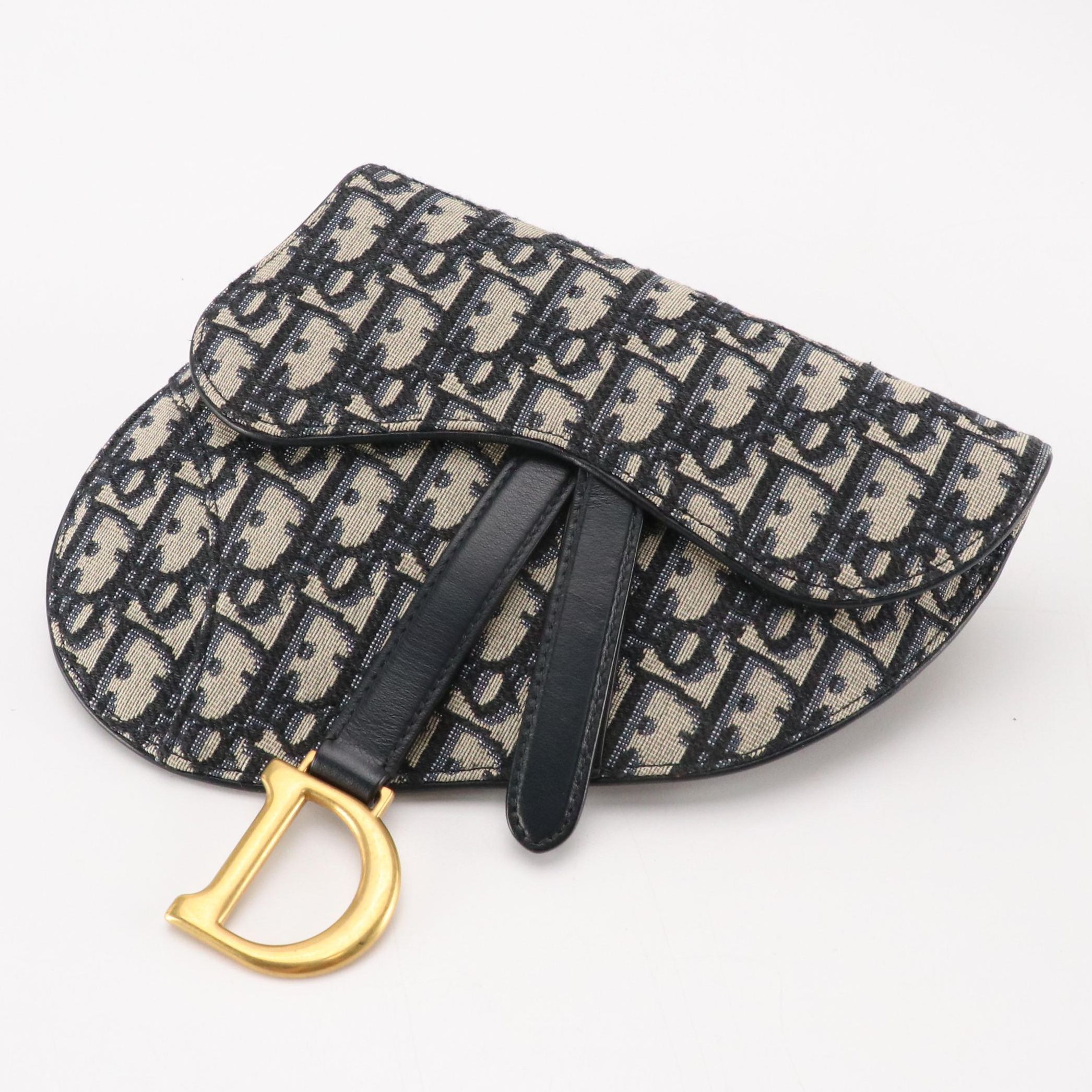 Christian Dior Saddle Belt Bag in Navy Blue Oblique Jacquard Canvas and Leather