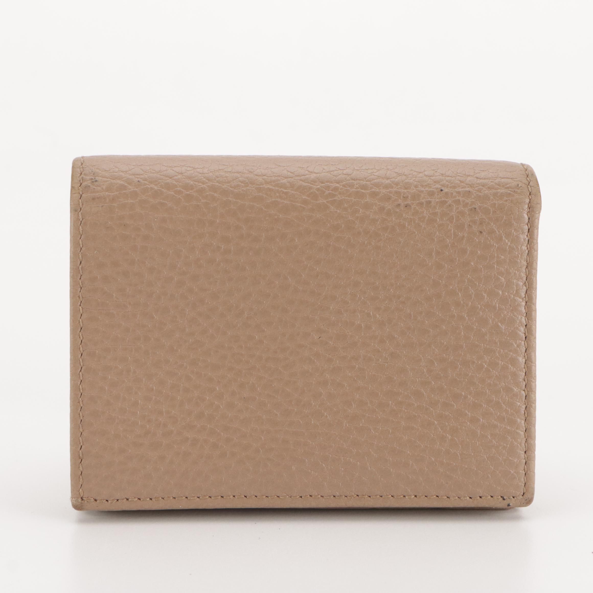 Gucci Compact Wallet in Grain Leather with GG Hardware