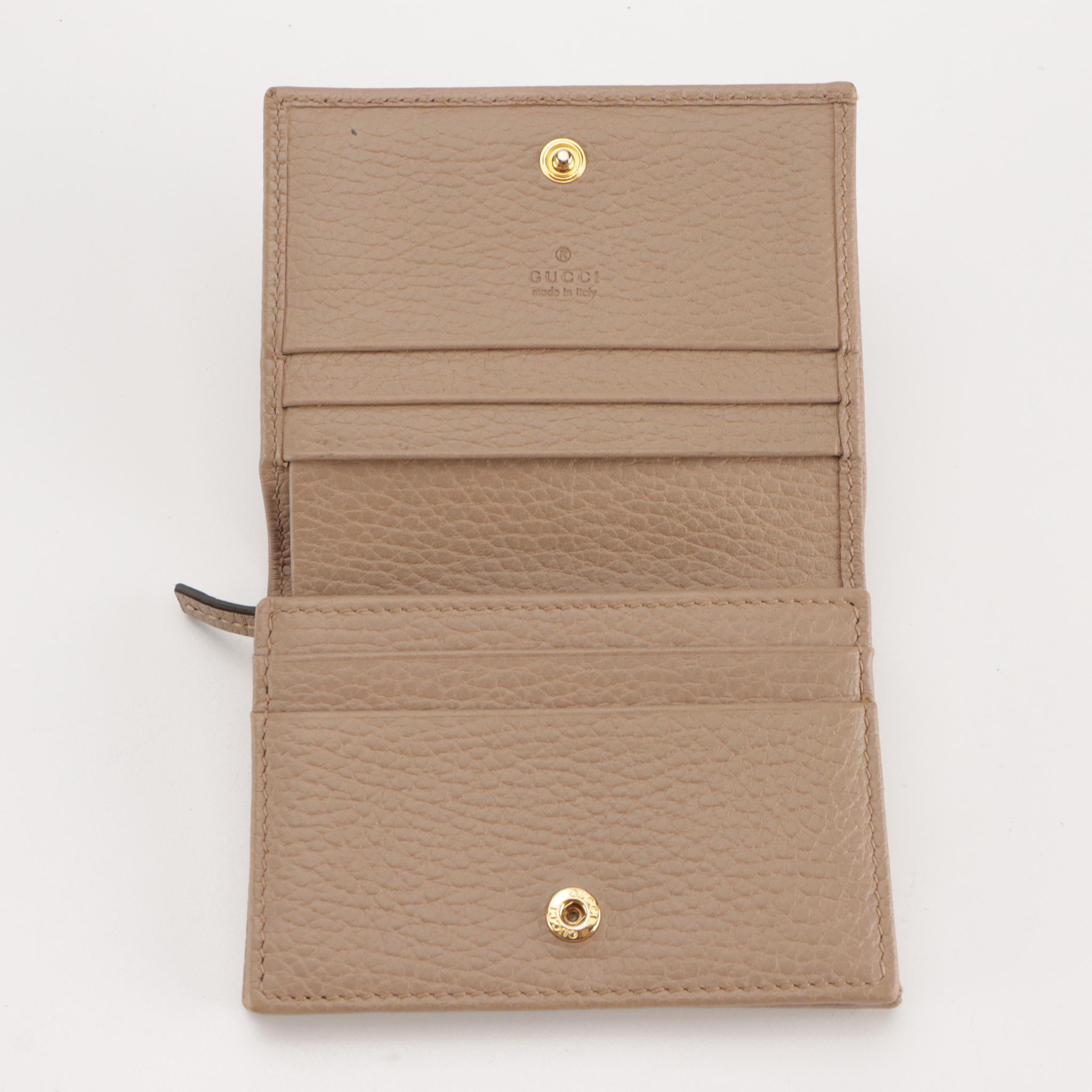 Gucci Compact Wallet in Grain Leather with GG Hardware