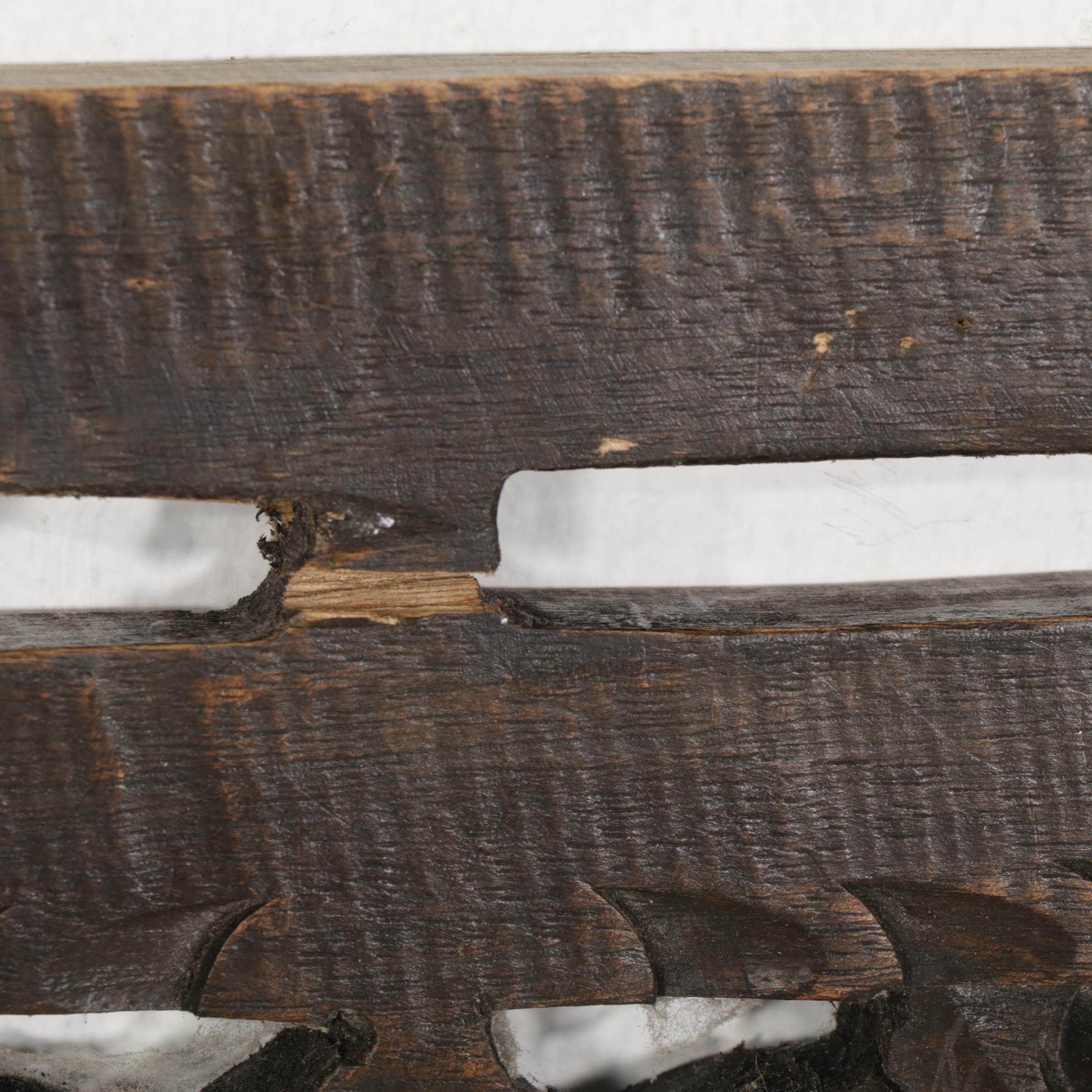 Ornate Carved Wood Rail Wall Hanging, Late 20th Century