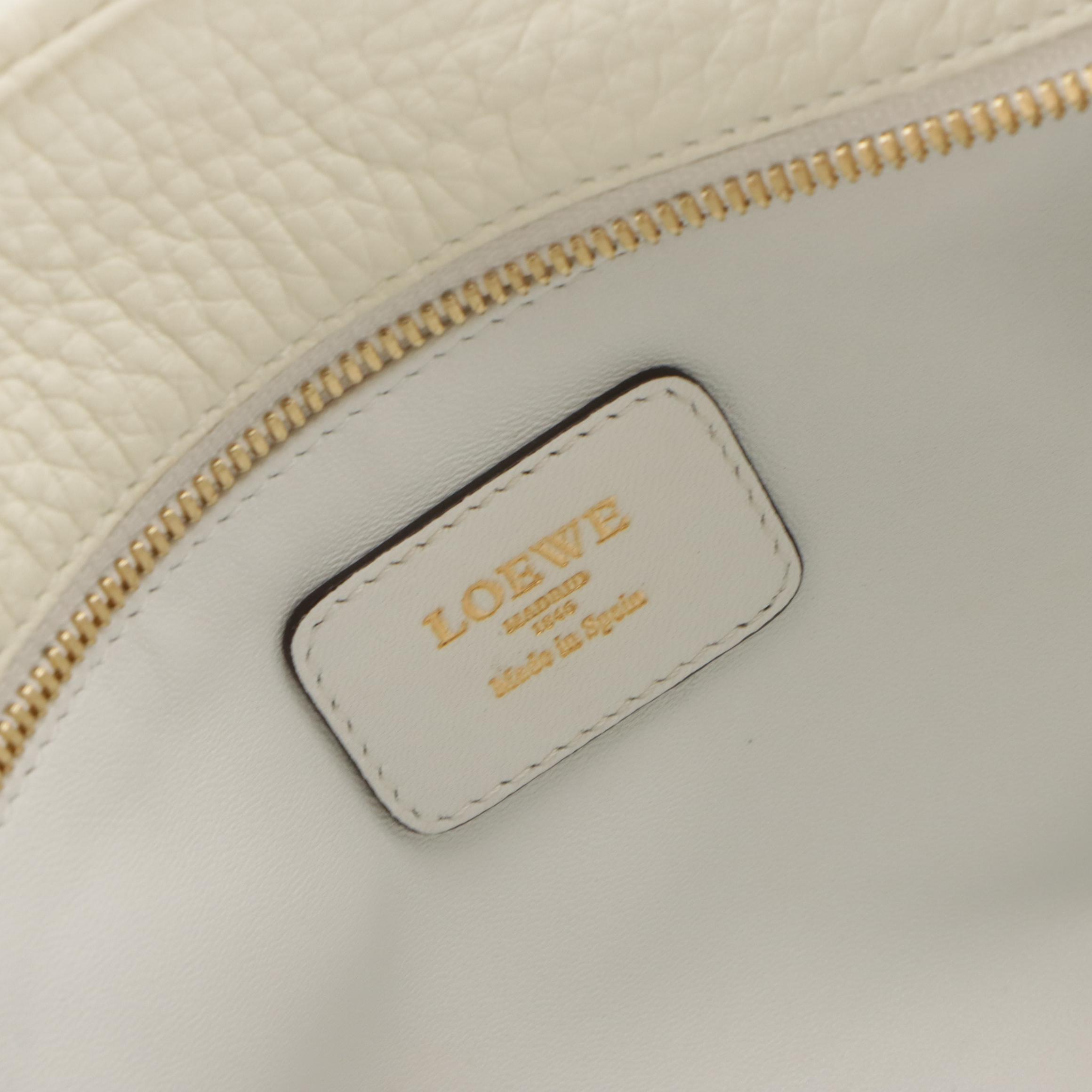 Loewe Anagram Amazona Handbag in White Grain Leather