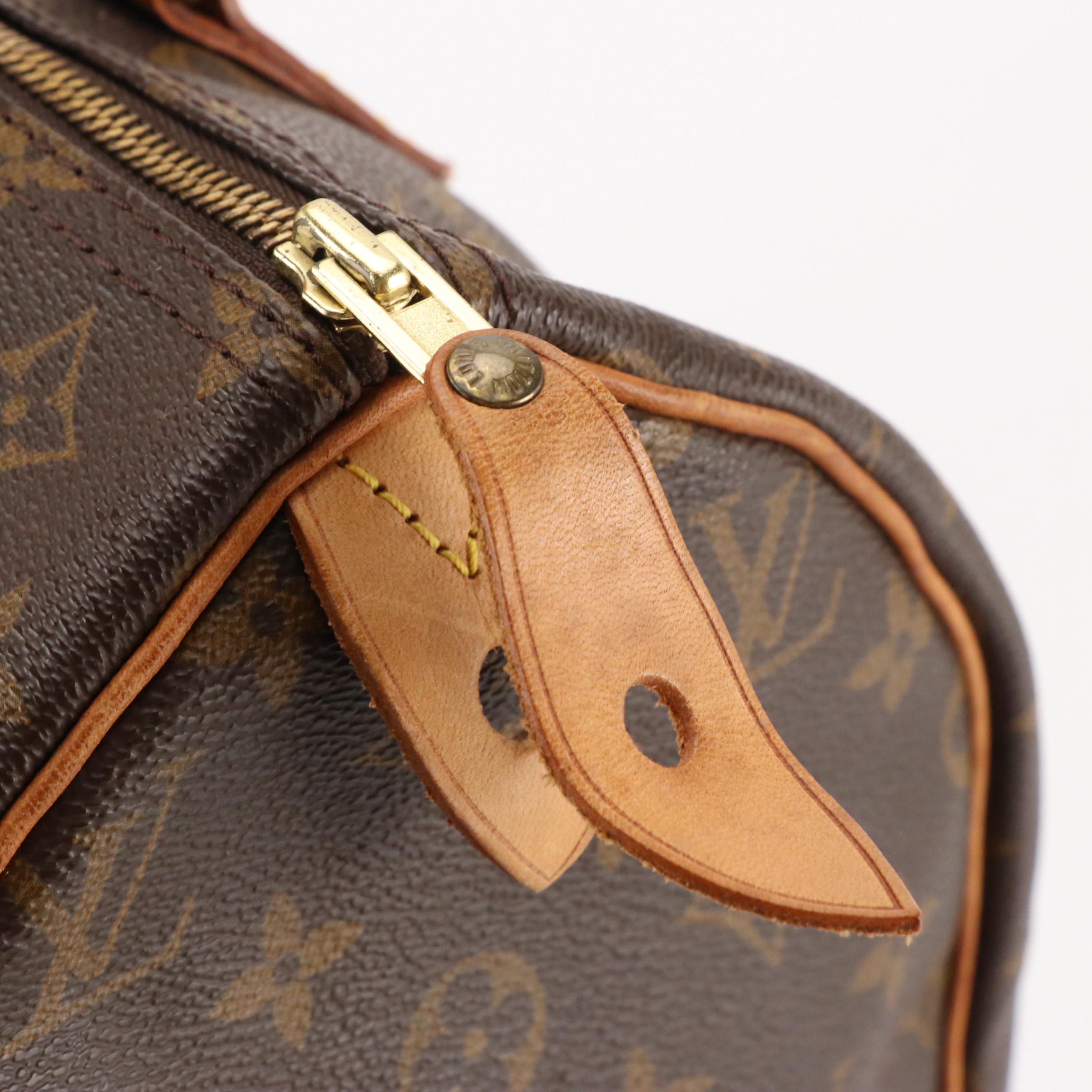 Louis Vuitton Speedy 30 Handbag in Monogram Canvas and Leather Trim