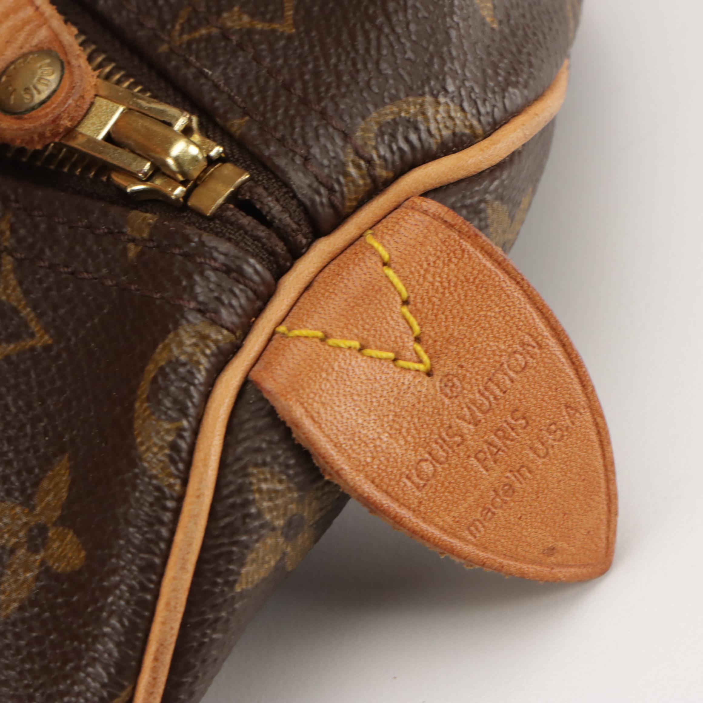Louis Vuitton Speedy 30 Handbag in Monogram Canvas and Leather Trim