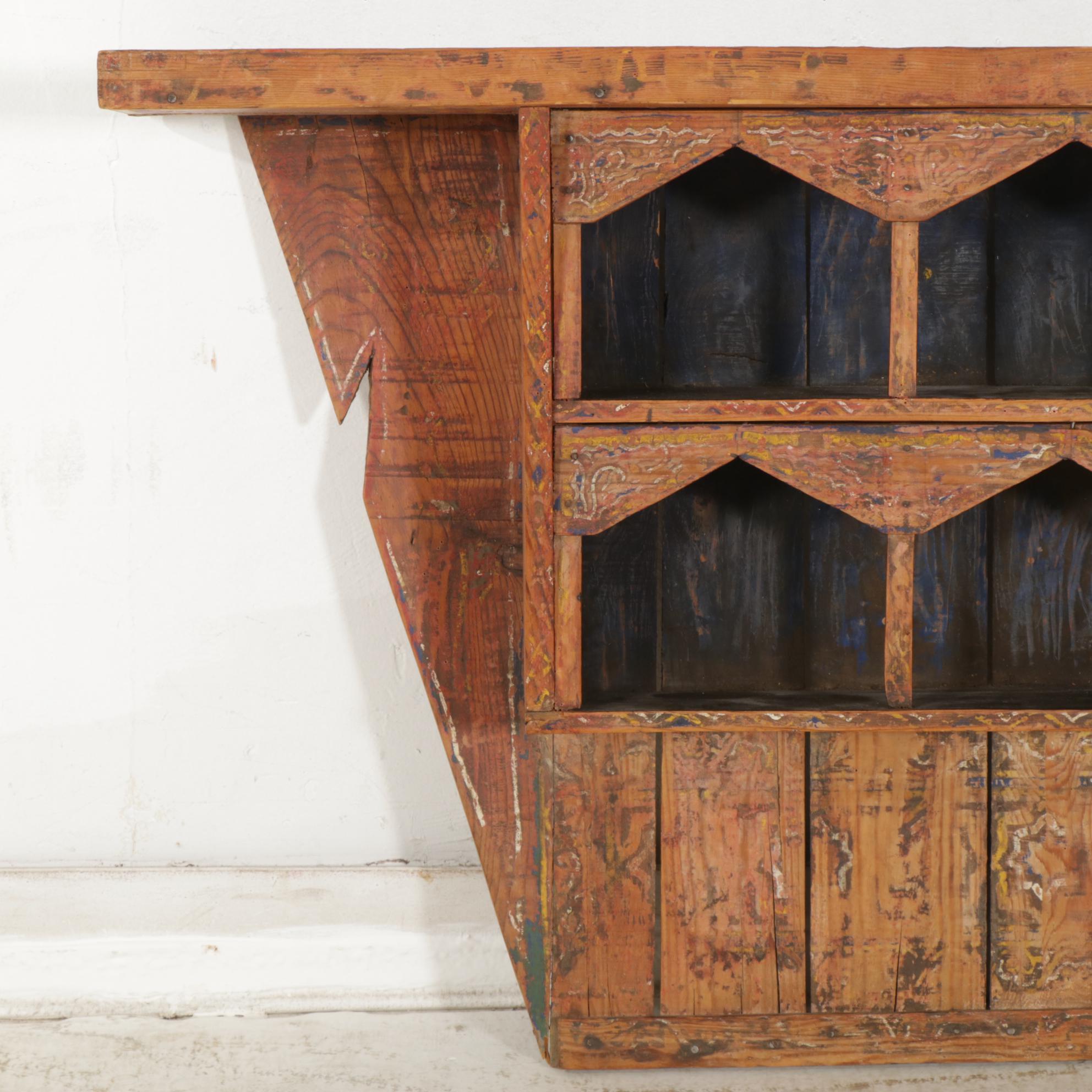 Moroccan Hand Painted Wall Shelf, Early to Mid-20th Century