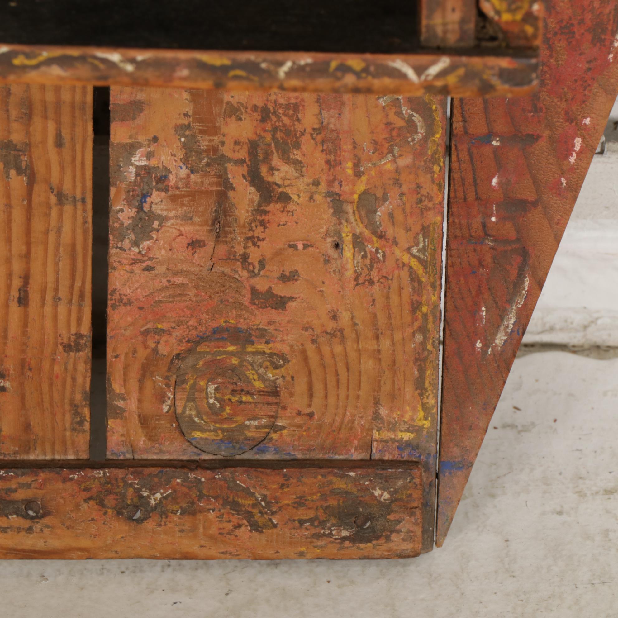 Moroccan Hand Painted Wall Shelf, Early to Mid-20th Century