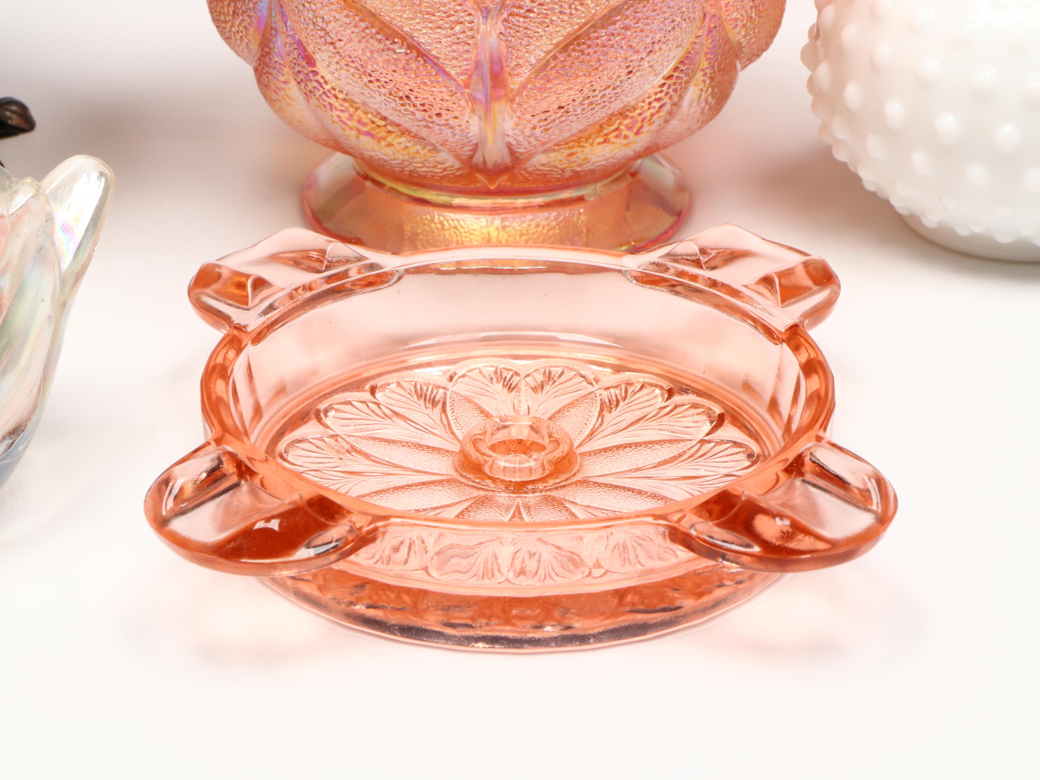 Jeannette "Sunflower" Glass Ashtray, L. E. Smith Carnival Glass and More