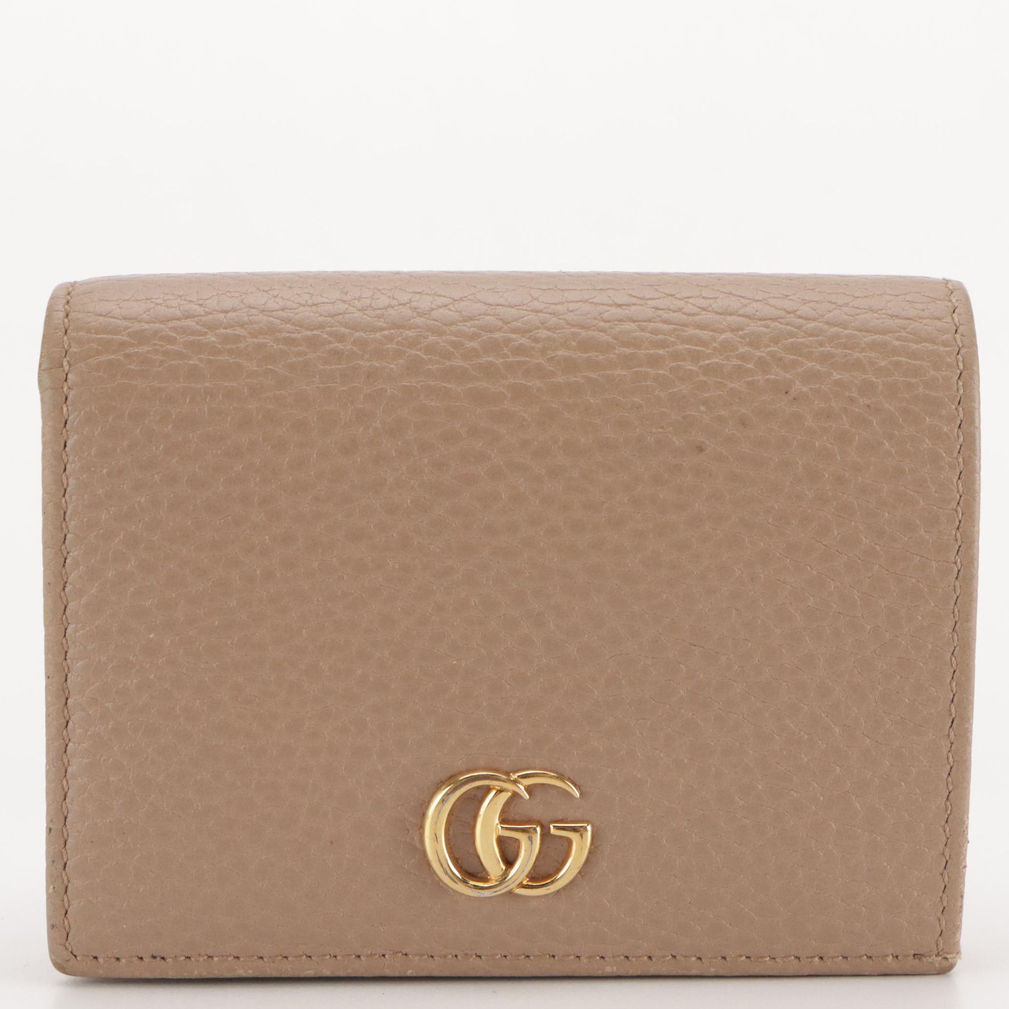 Gucci Compact Wallet in Grain Leather with GG Hardware