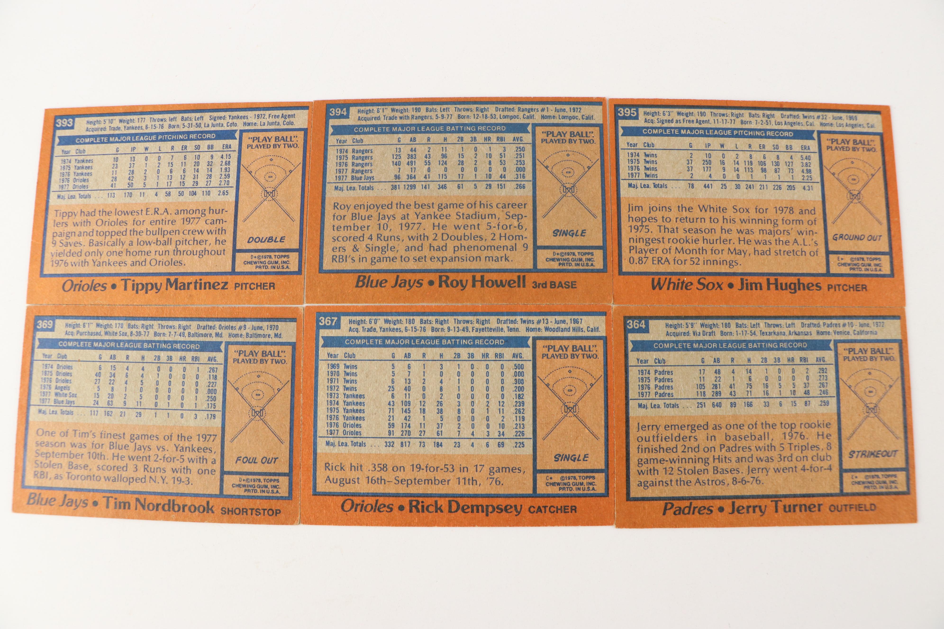 1978 Topps Baseball Card Set Featuring Eddie Murray and Alan Trammell Rookies