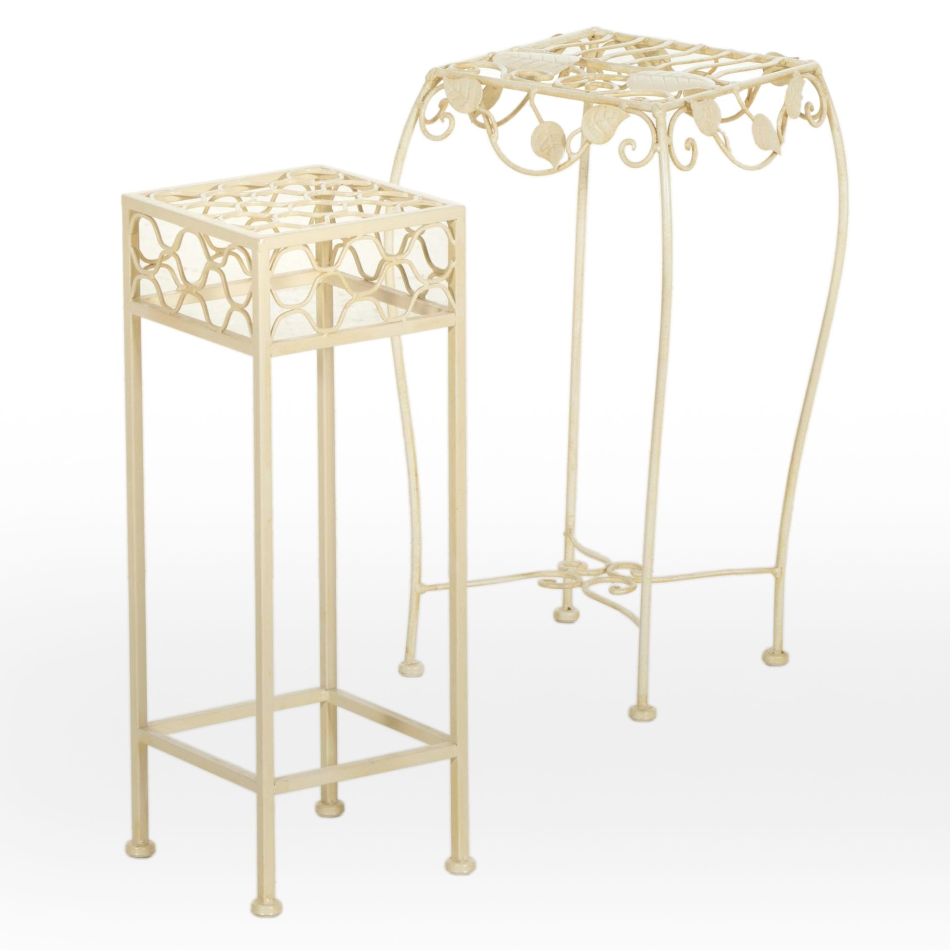 Two Painted Metal Plant Stands