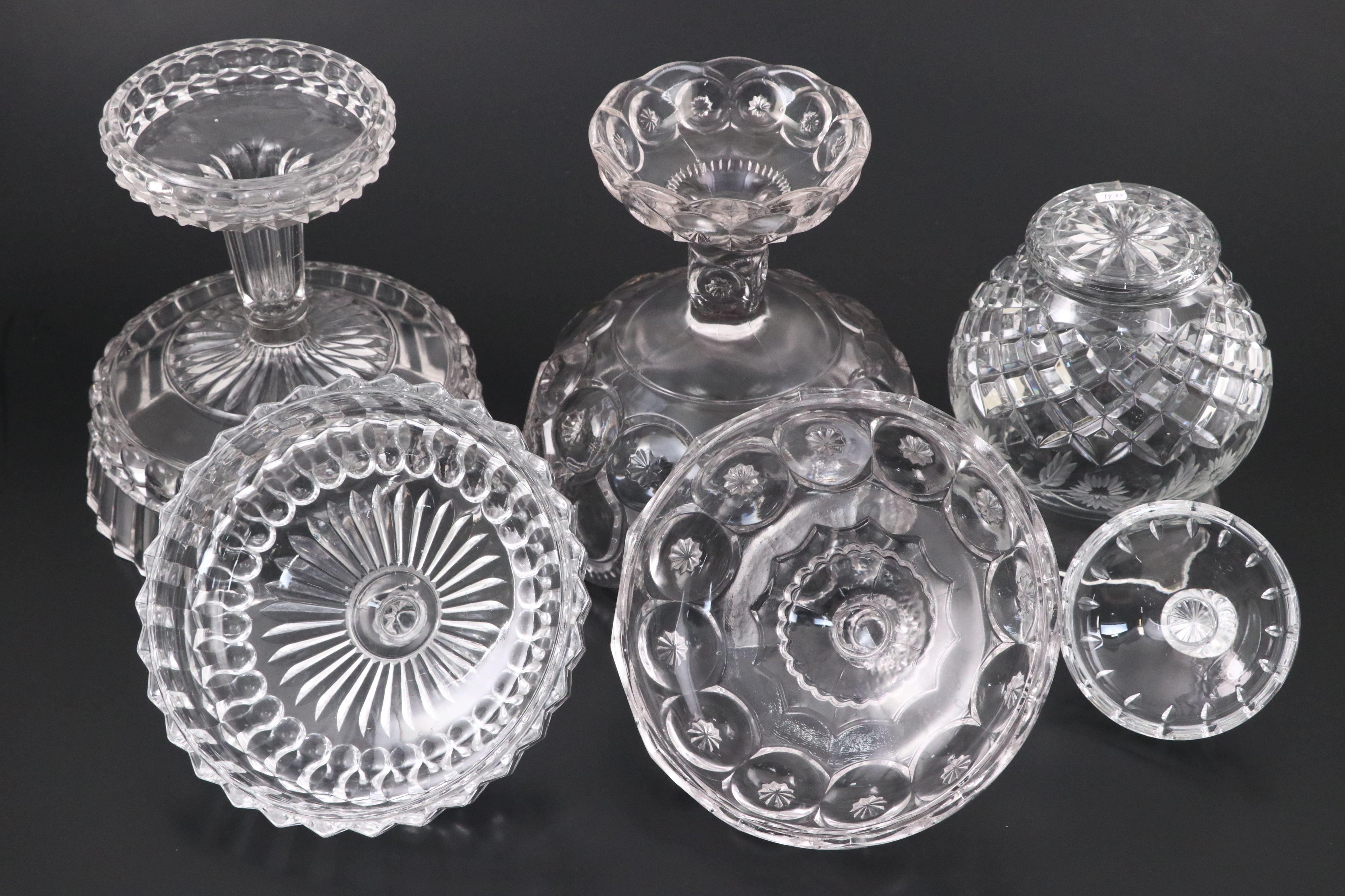 Bryce Bros. EAPG "Pittsburg" with "Moon & Stars" Covered Compote and Other Jar