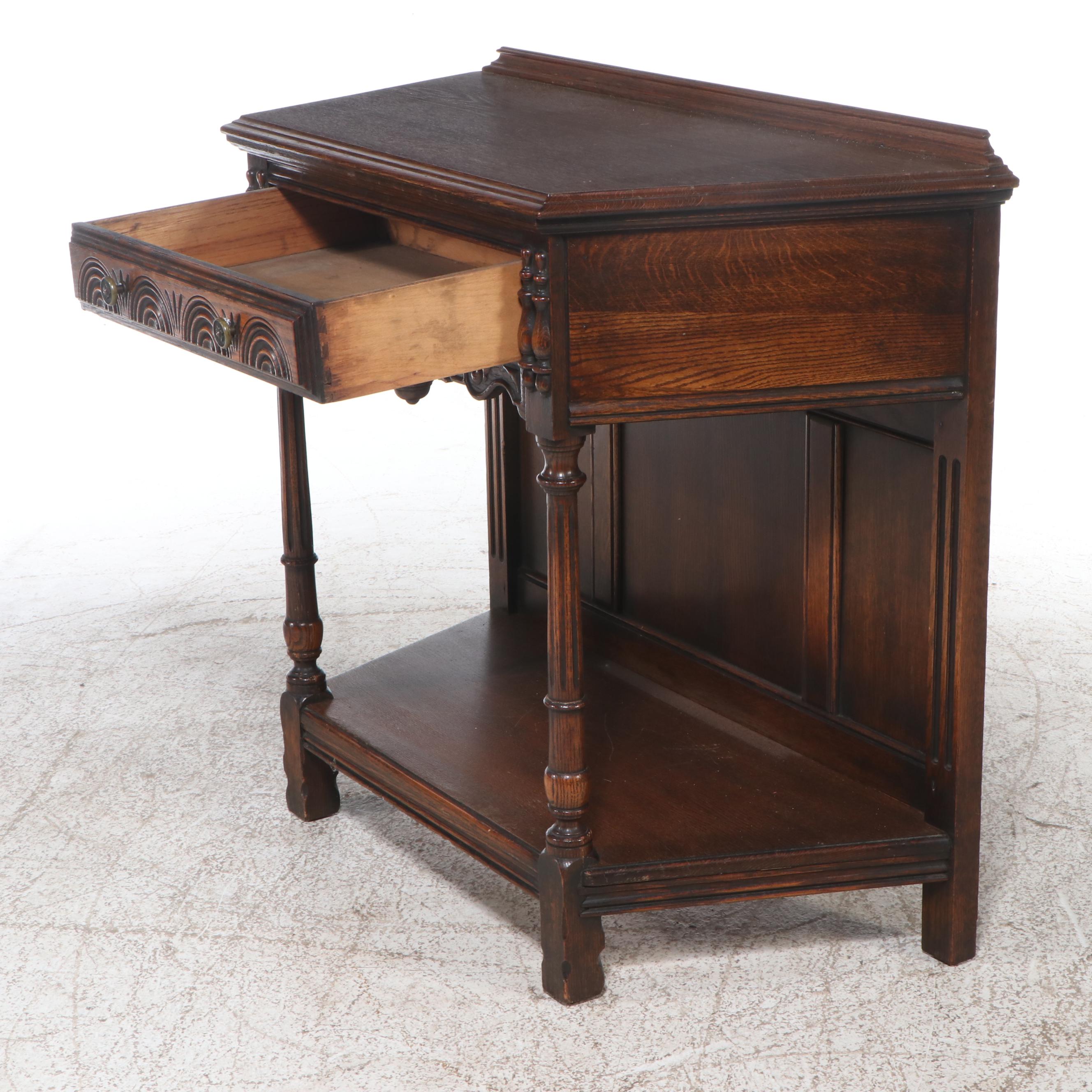 Tudor Style Oak Hall Table, 20th Century