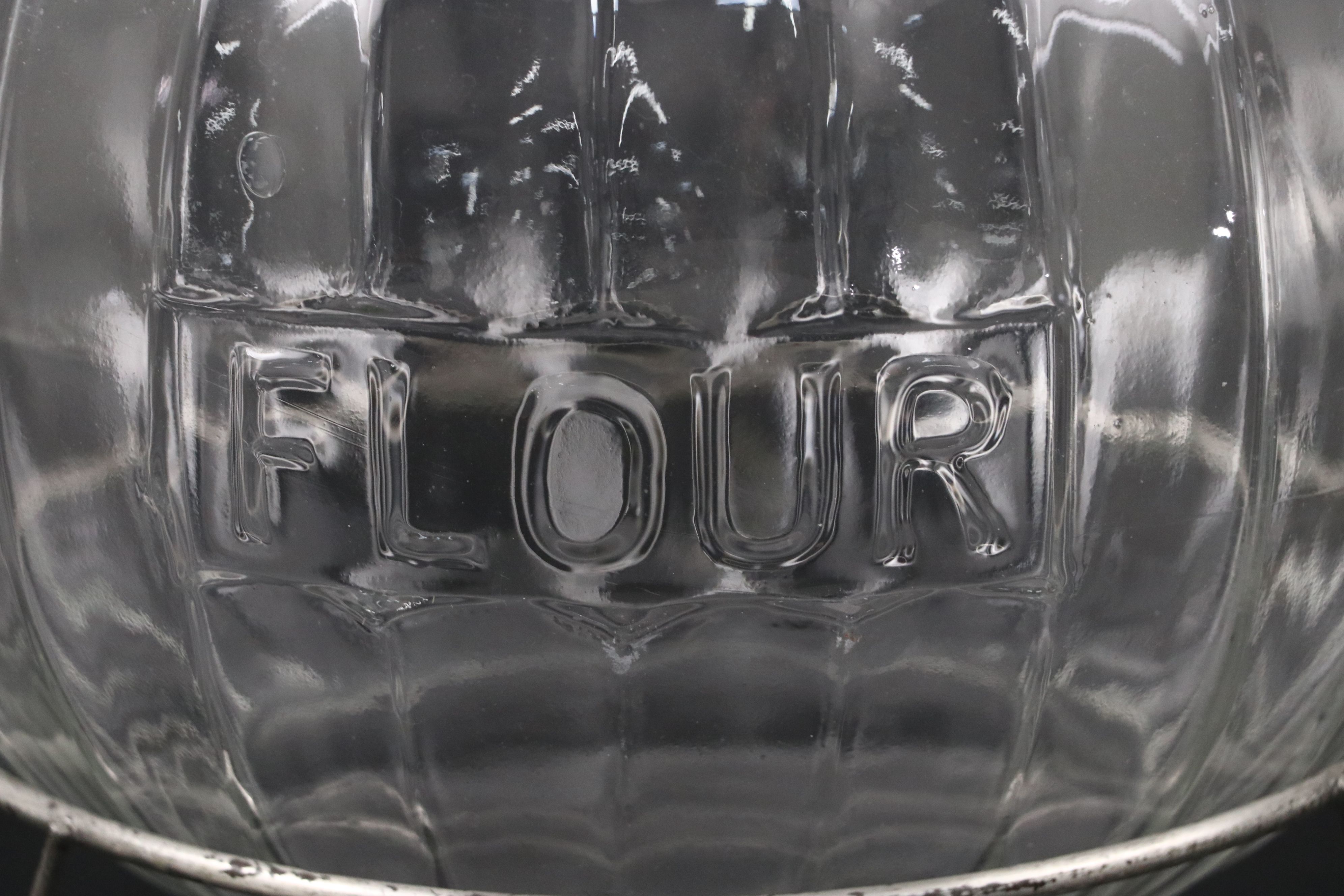 Art Deco Style Hoosier Cabinet Ball Glass Flour and Other Canister, 1920s