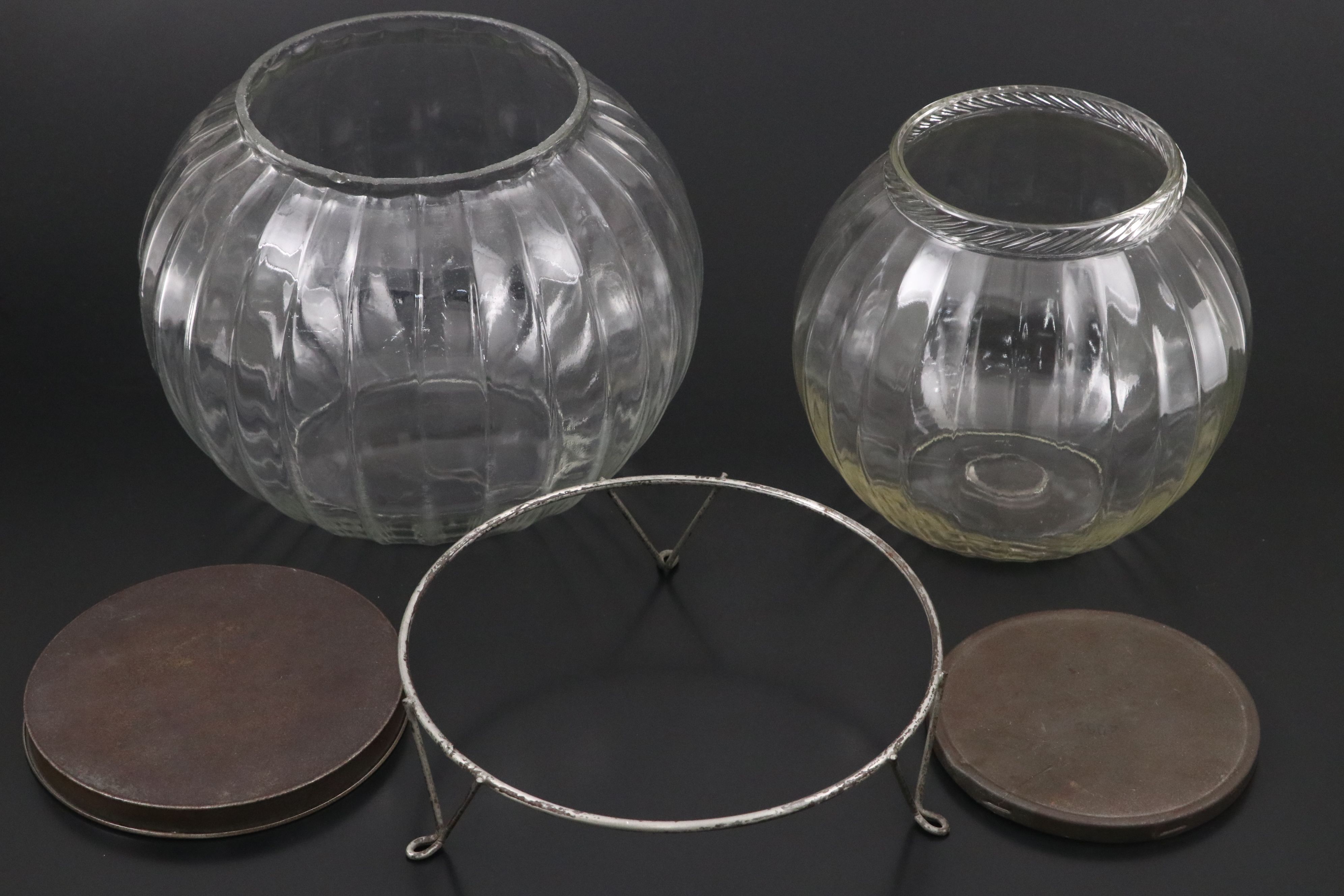 Art Deco Style Hoosier Cabinet Ball Glass Flour and Other Canister, 1920s