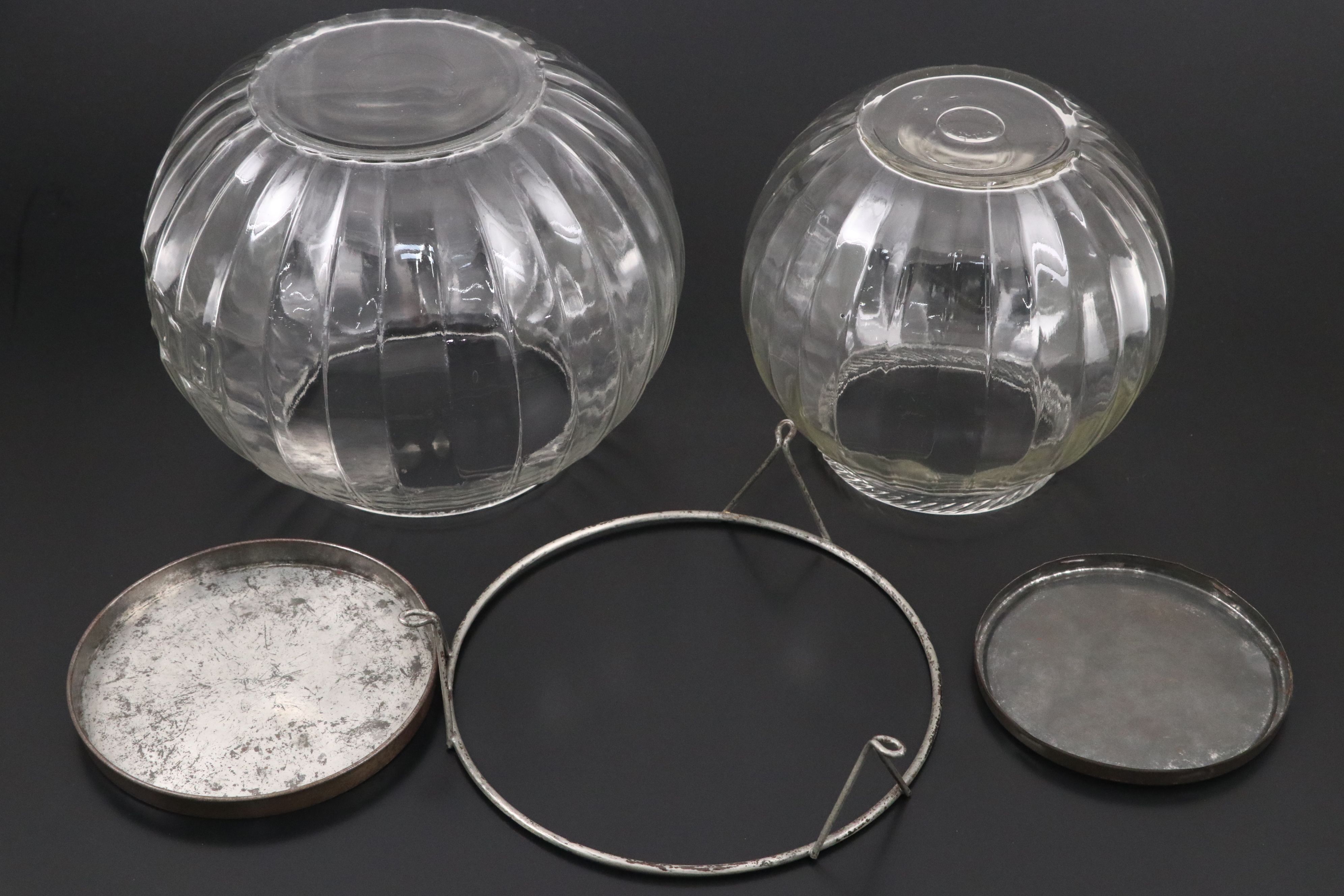 Art Deco Style Hoosier Cabinet Ball Glass Flour and Other Canister, 1920s