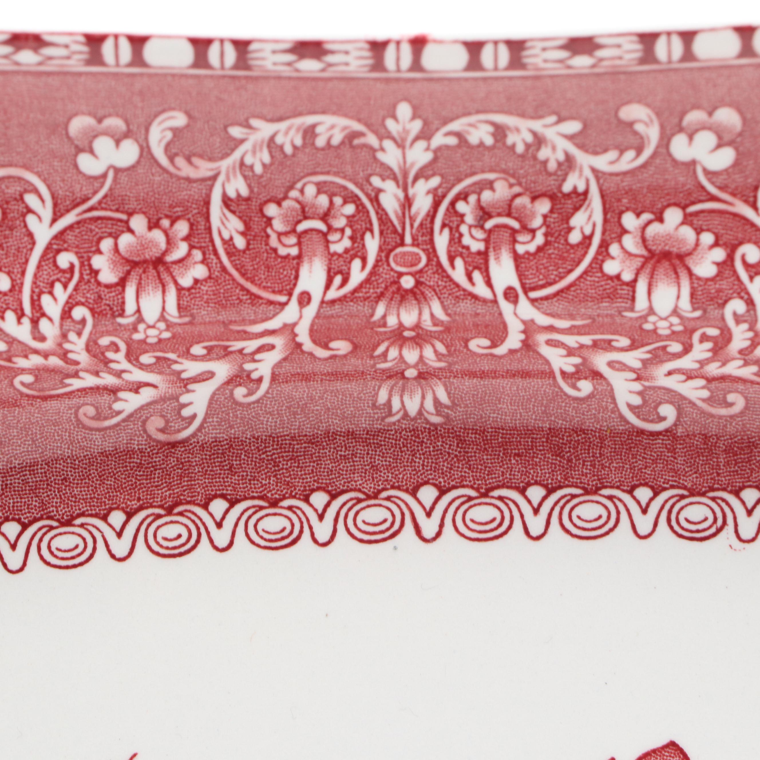 Spode "Pink Camilla" Ceramic Platter, 20th Century