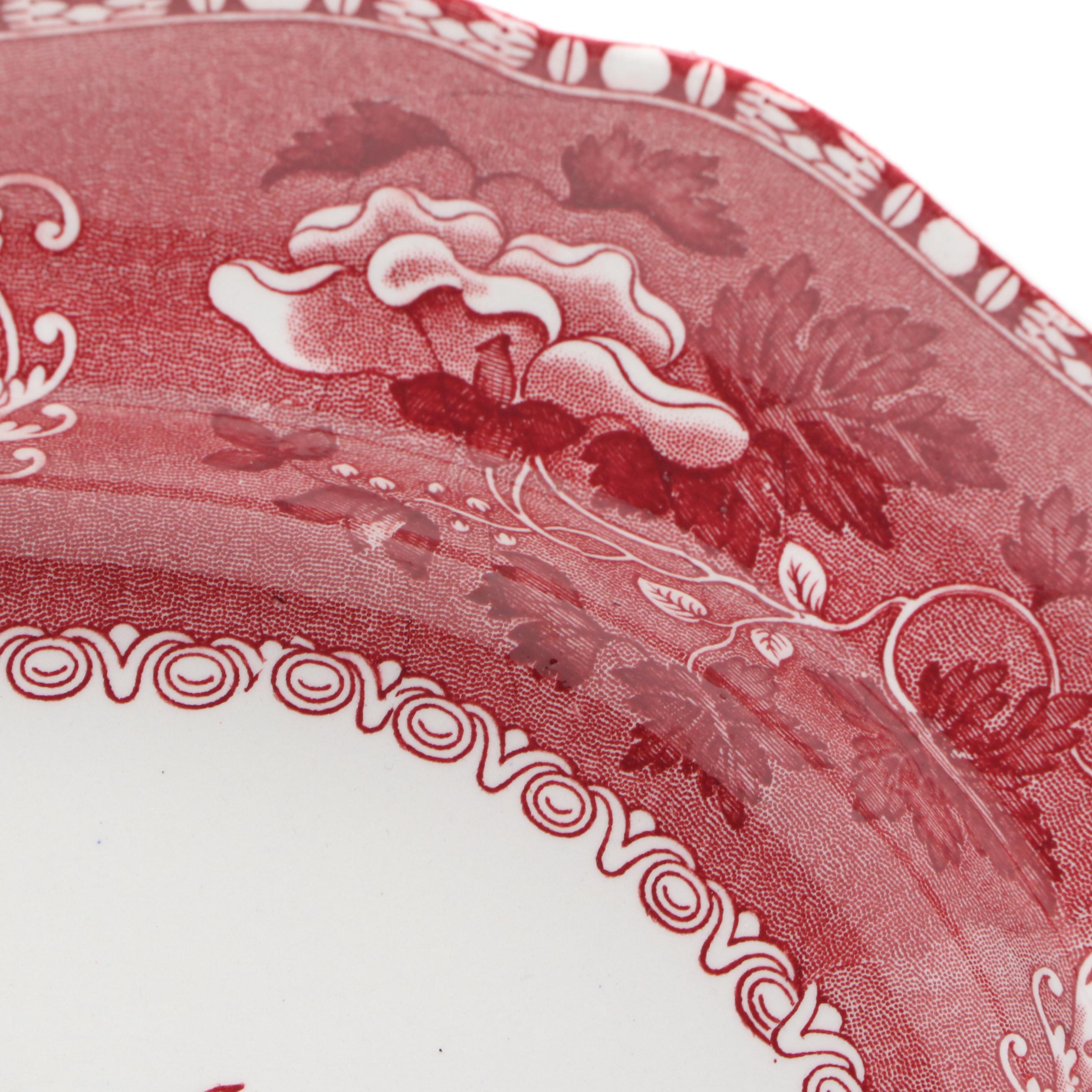Spode "Pink Camilla" Ceramic Platter, 20th Century