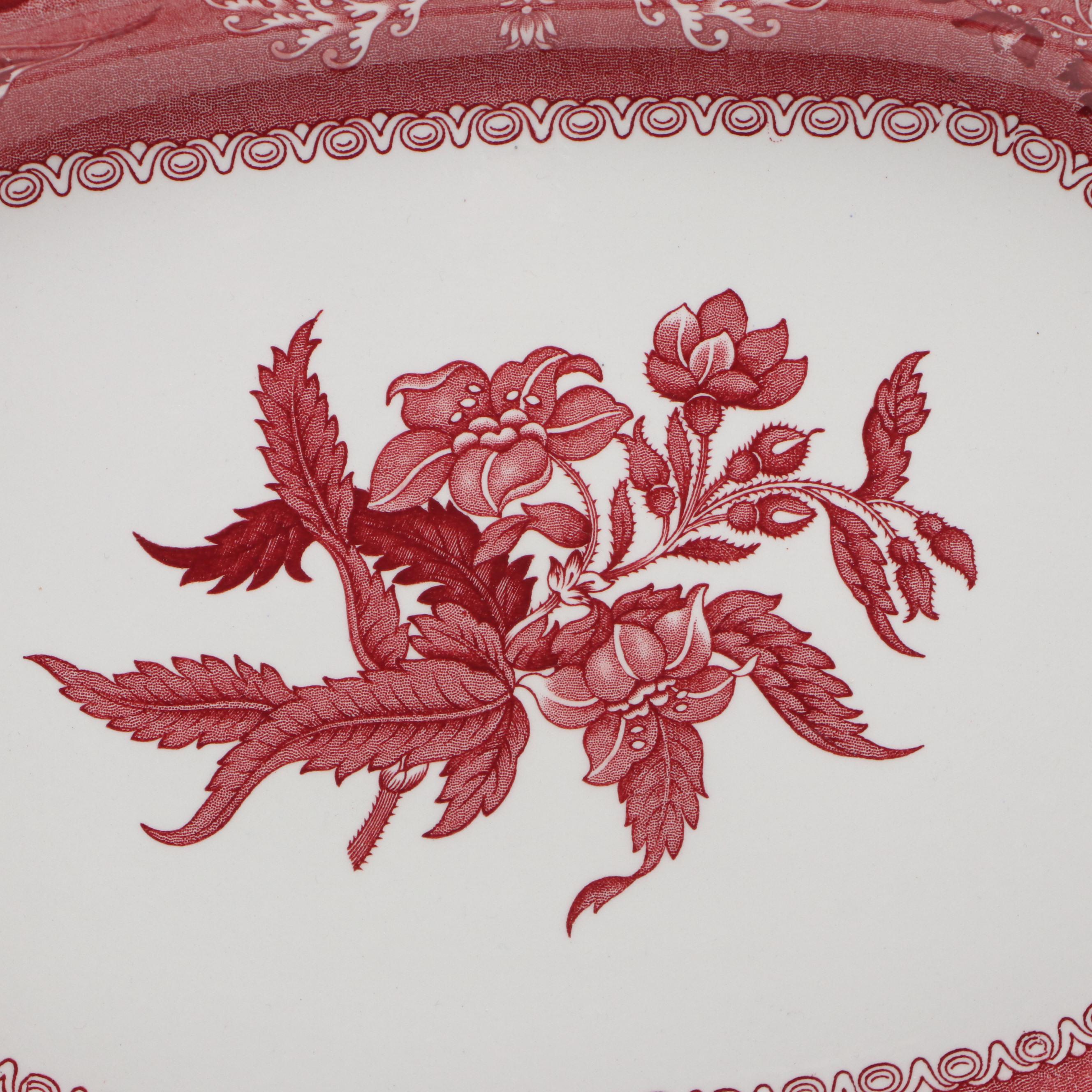Spode "Pink Camilla" Ceramic Platter, 20th Century