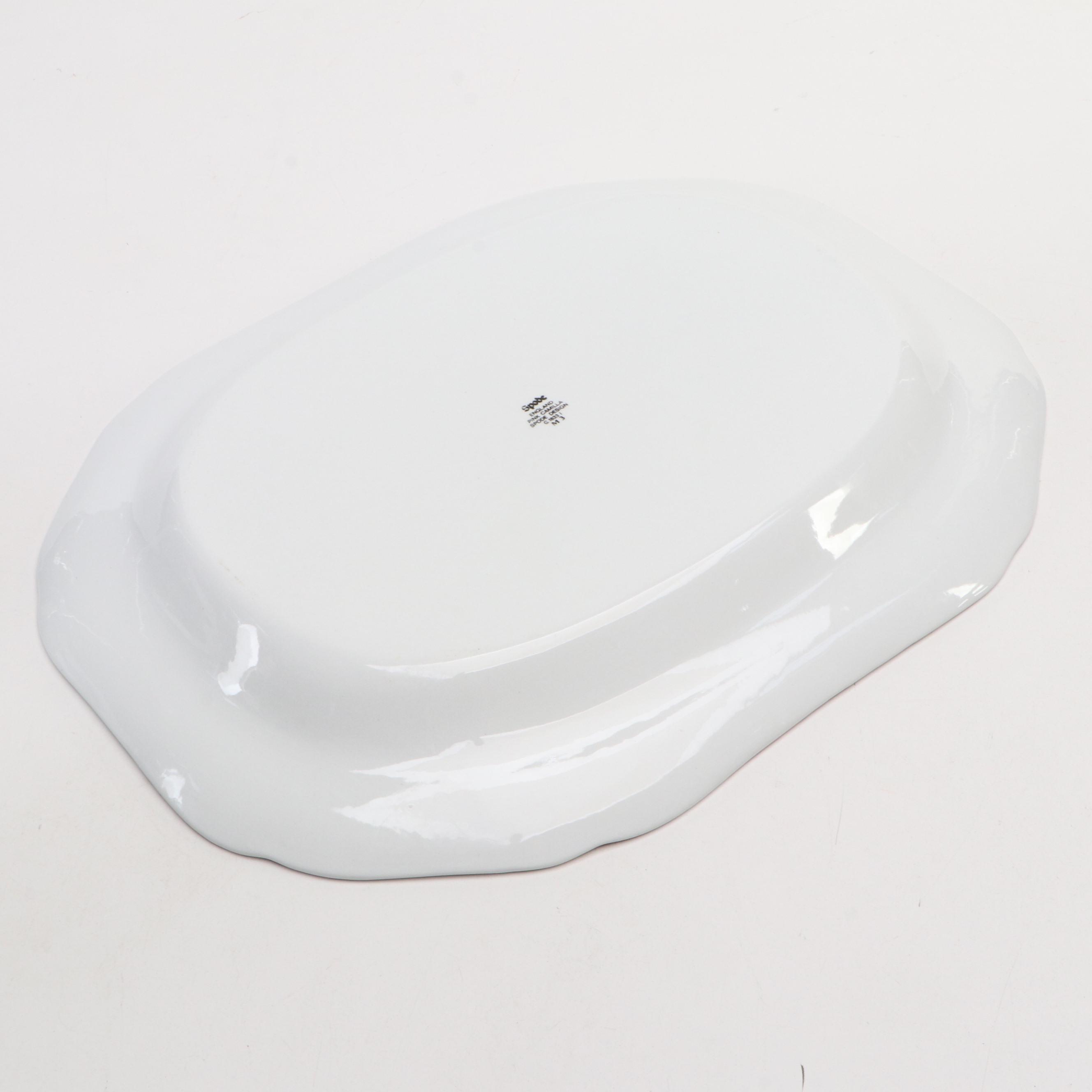 Spode "Pink Camilla" Ceramic Platter, 20th Century