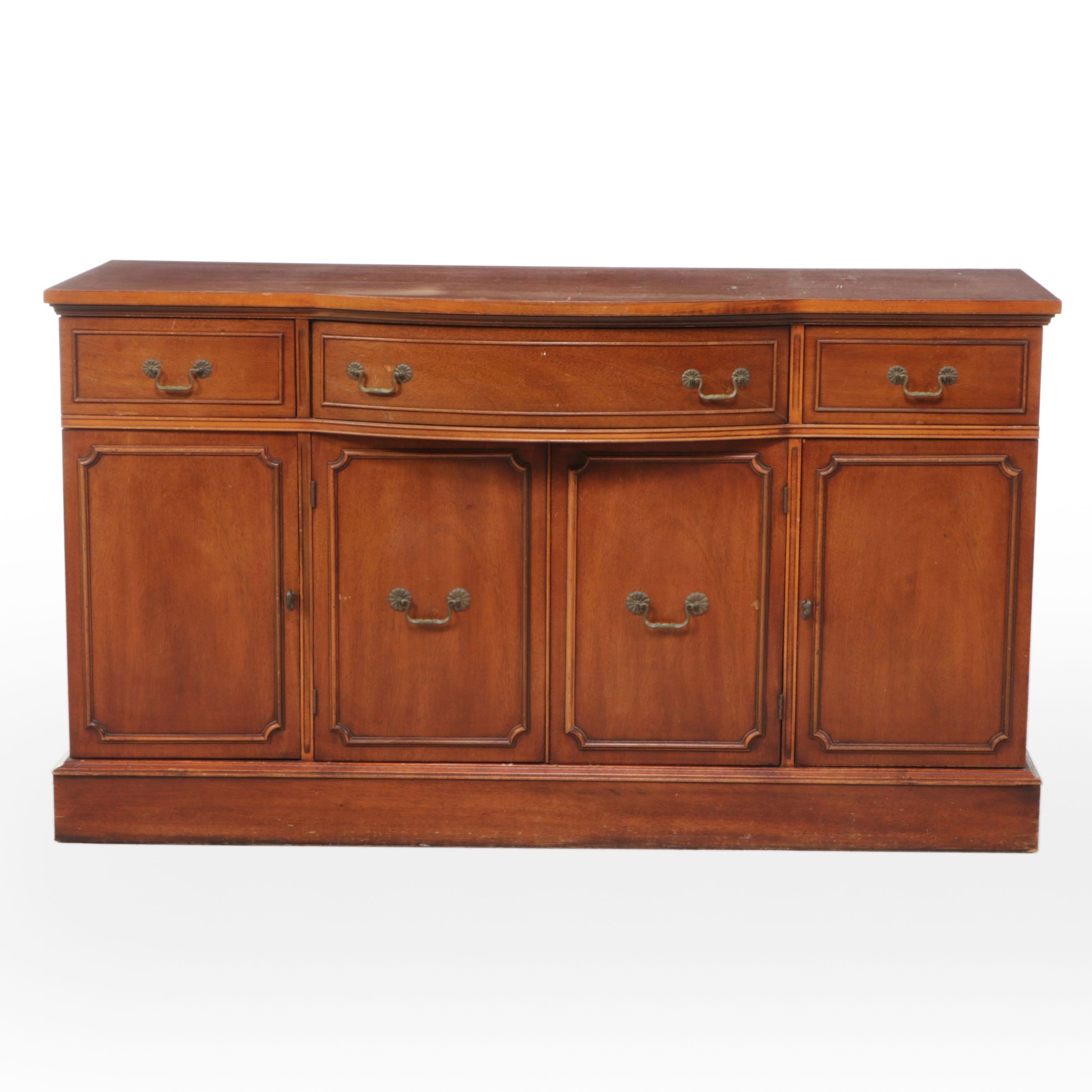 Edwardian Style Serpentine Front Mahogany Buffet