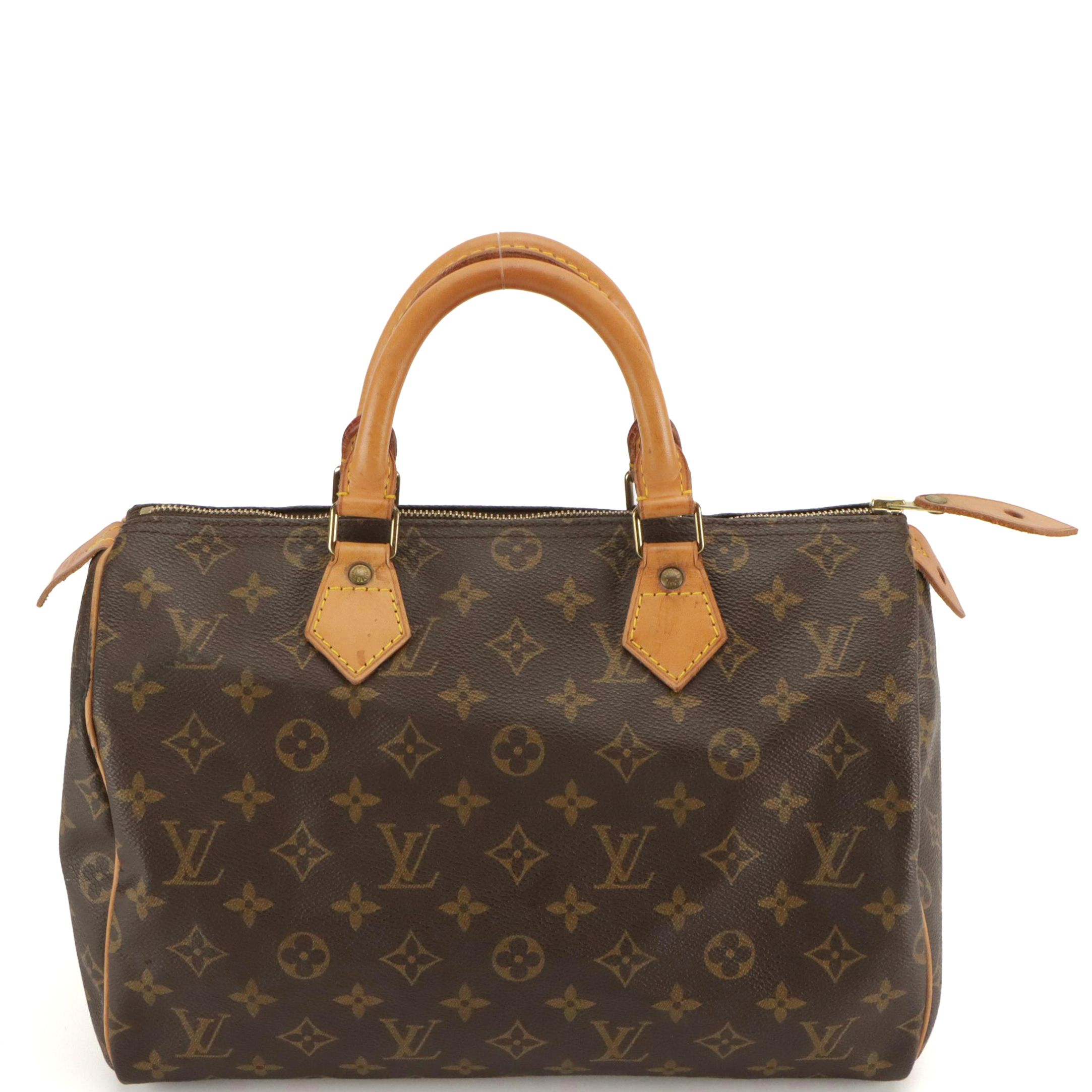 Louis Vuitton Speedy 30 Handbag in Monogram Canvas and Leather Trim