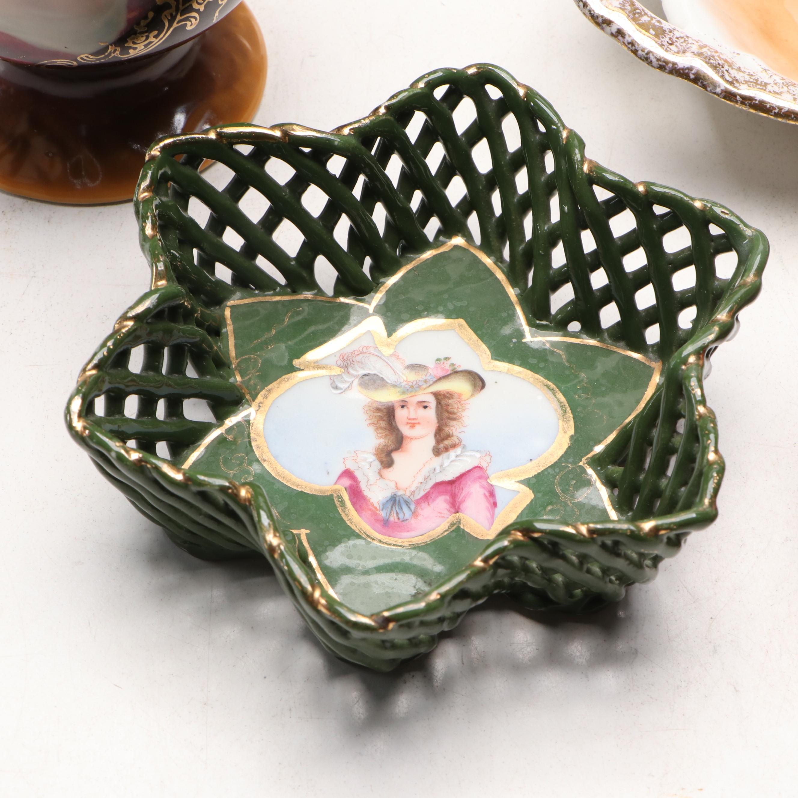 Victorian Hutschenreuther Porcelain Plate and More Decorative Porcelain Décor