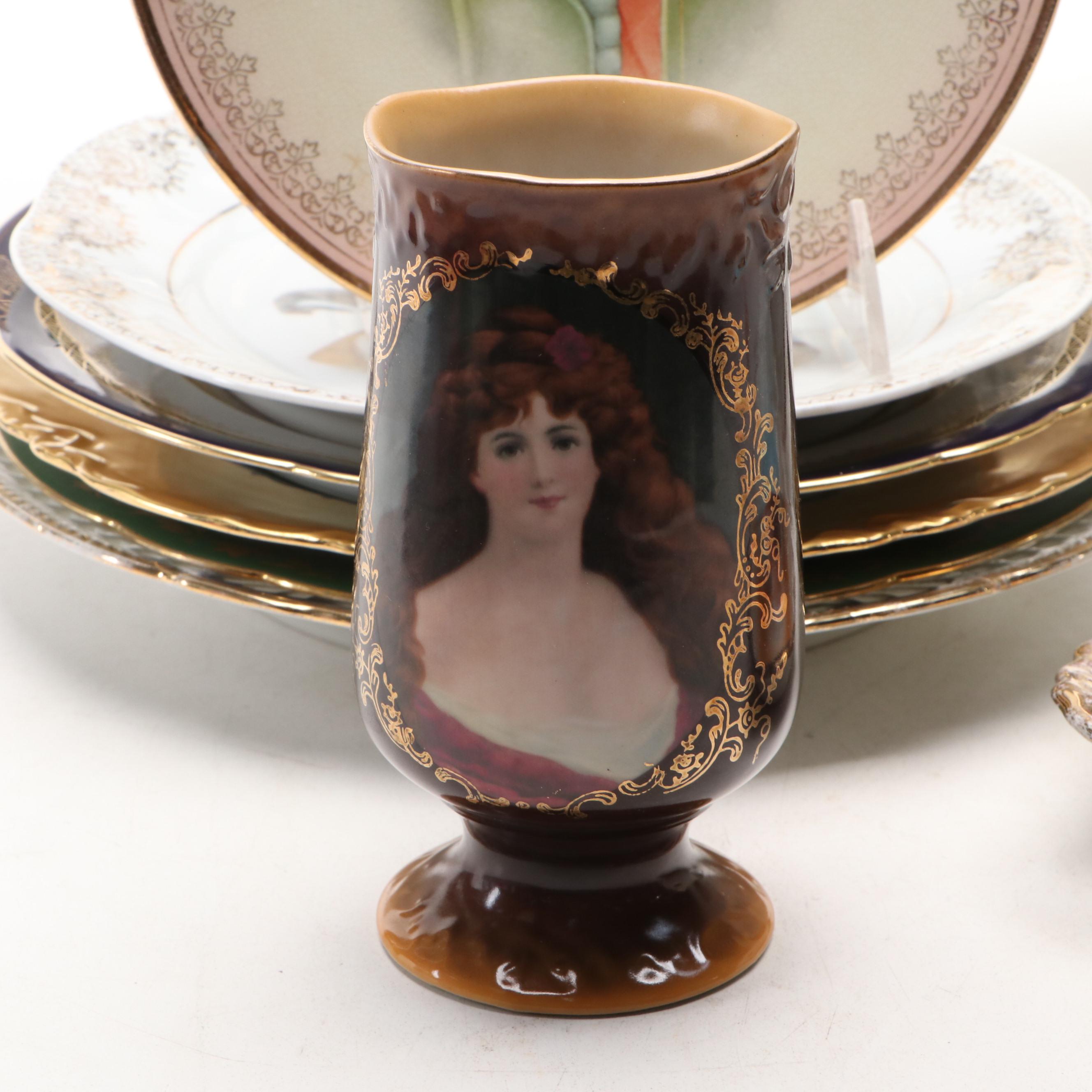 Victorian Hutschenreuther Porcelain Plate and More Decorative Porcelain Décor