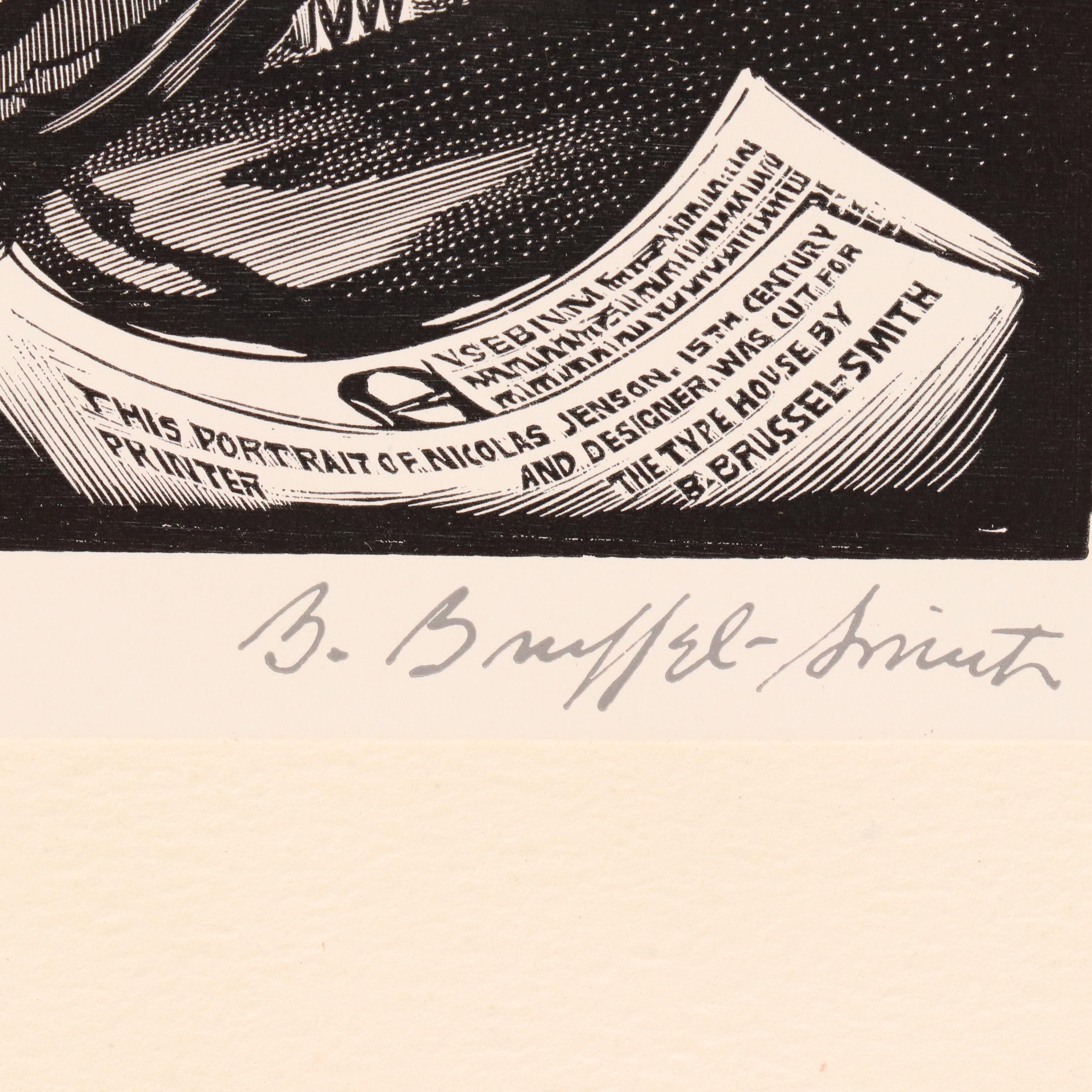 Woodcuts After Brussel-Smith "Nicholas Jenson" and "Rudolph Koch," Late 20th C.