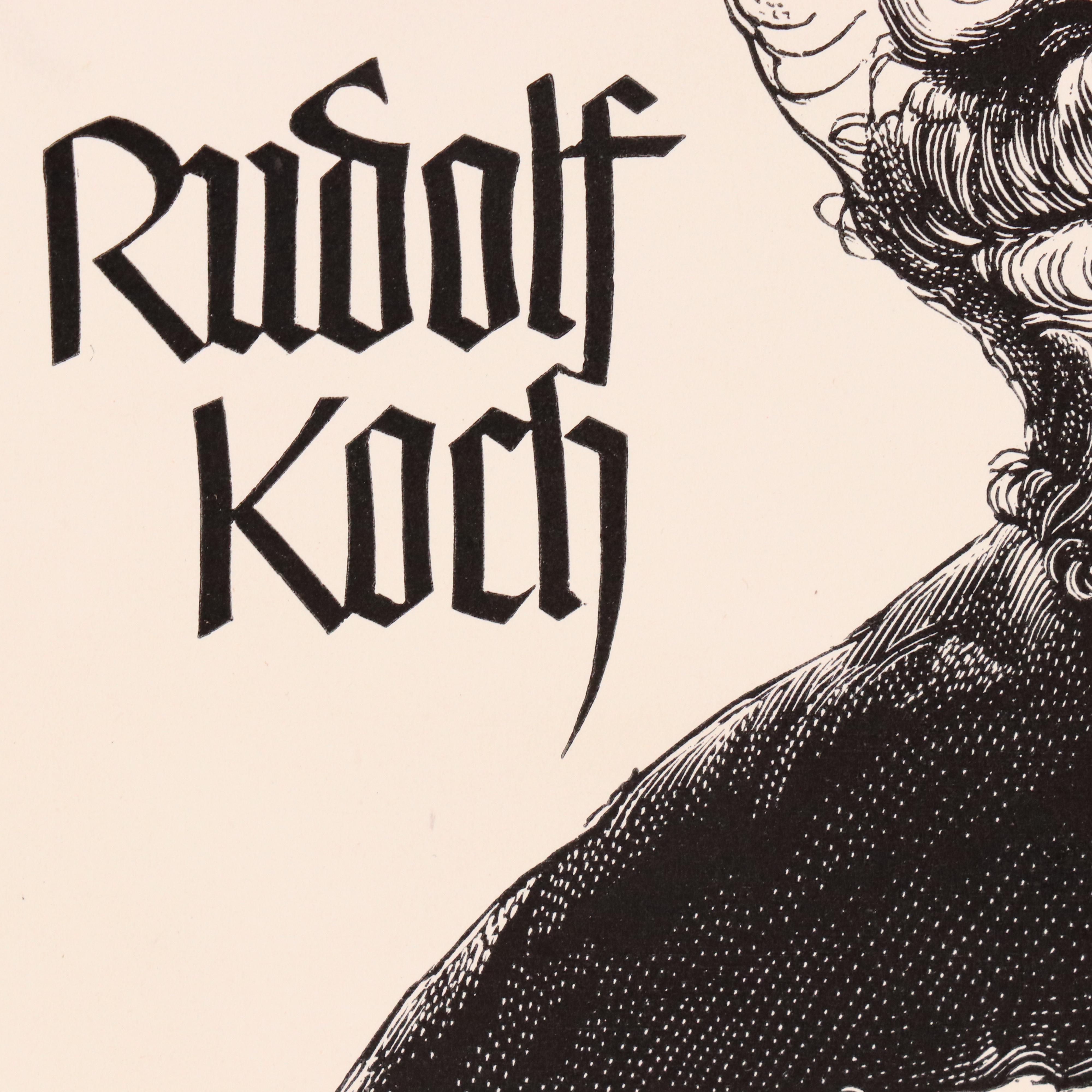 Woodcuts After Brussel-Smith "Nicholas Jenson" and "Rudolph Koch," Late 20th C.