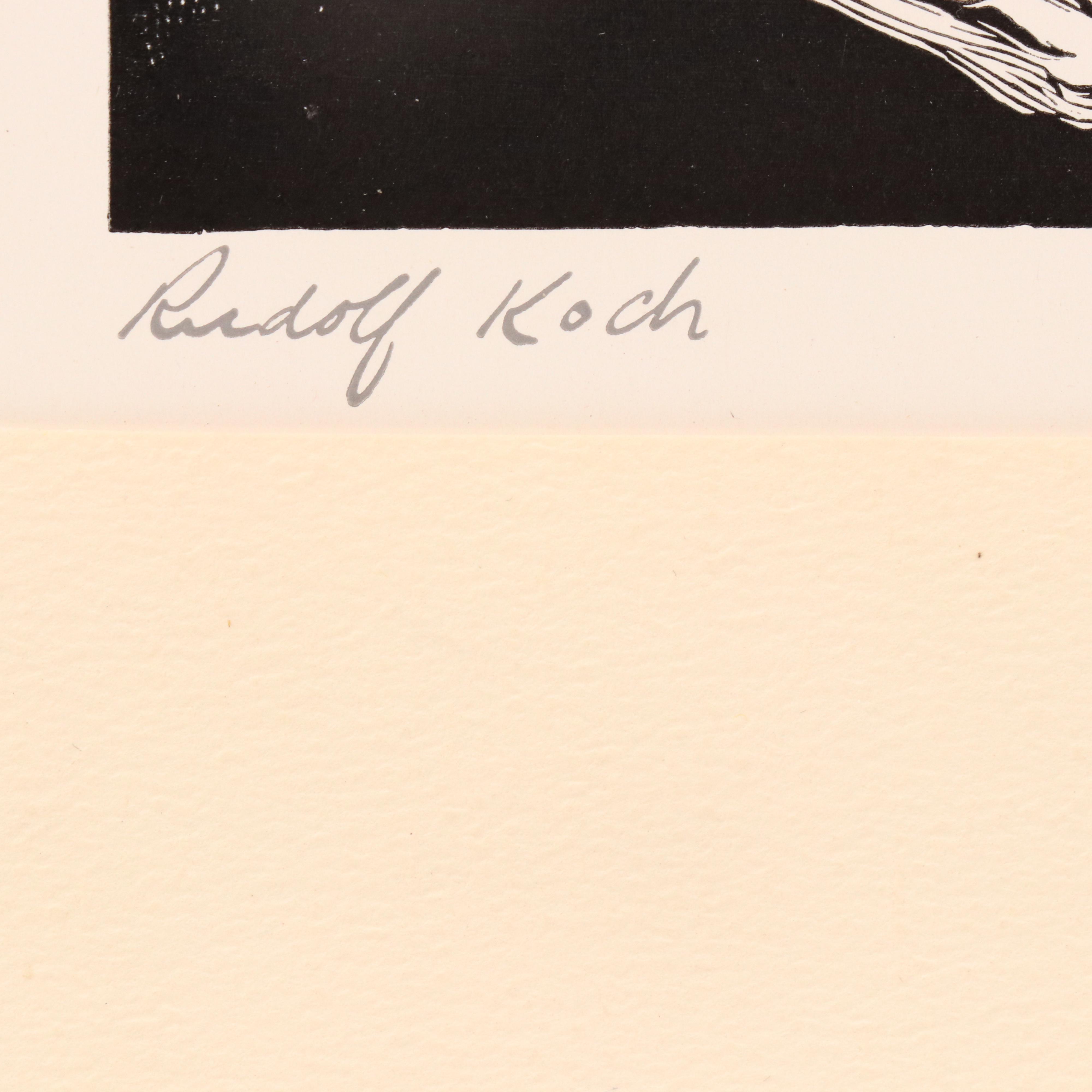 Woodcuts After Brussel-Smith "Nicholas Jenson" and "Rudolph Koch," Late 20th C.