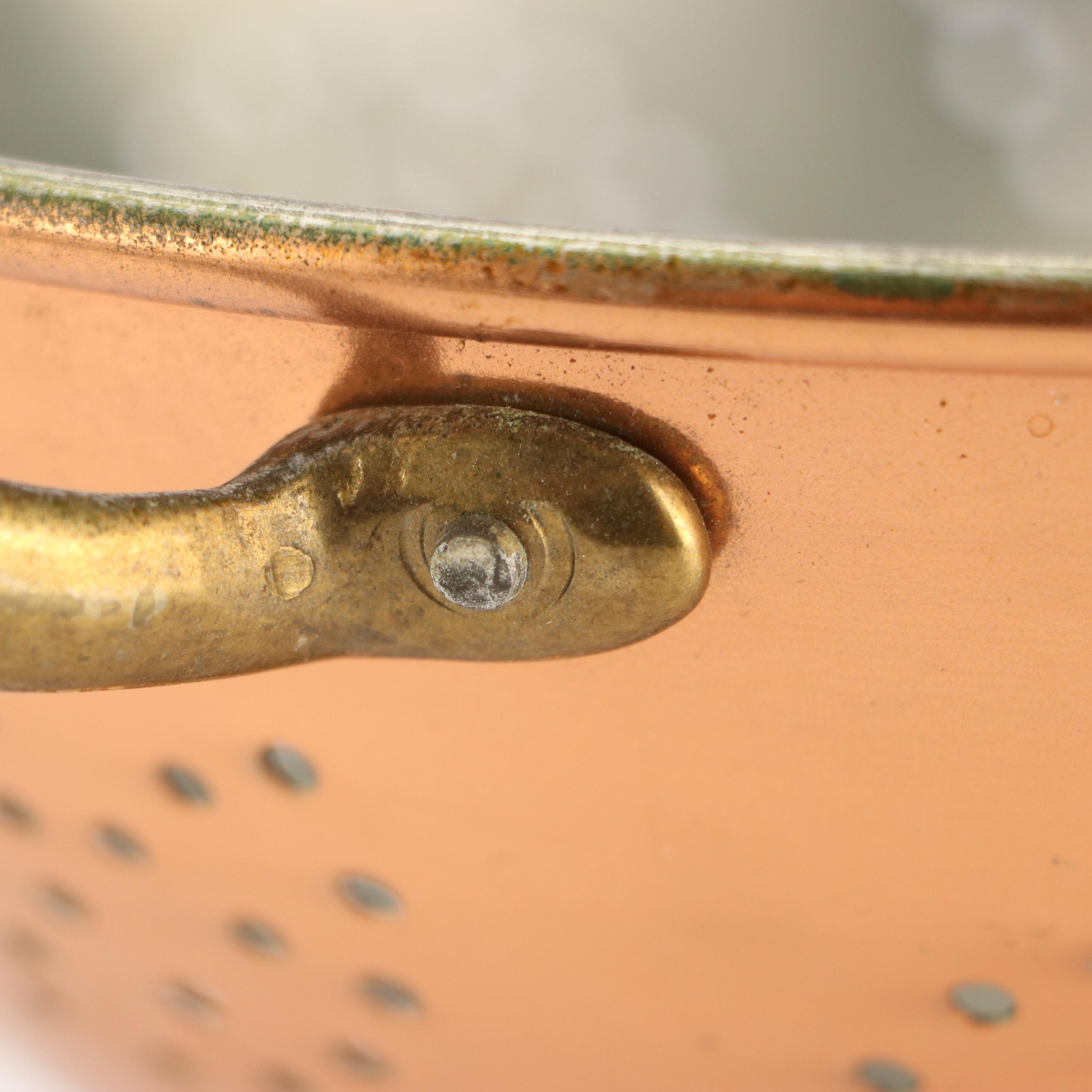 Copper Lined Pot and Colander