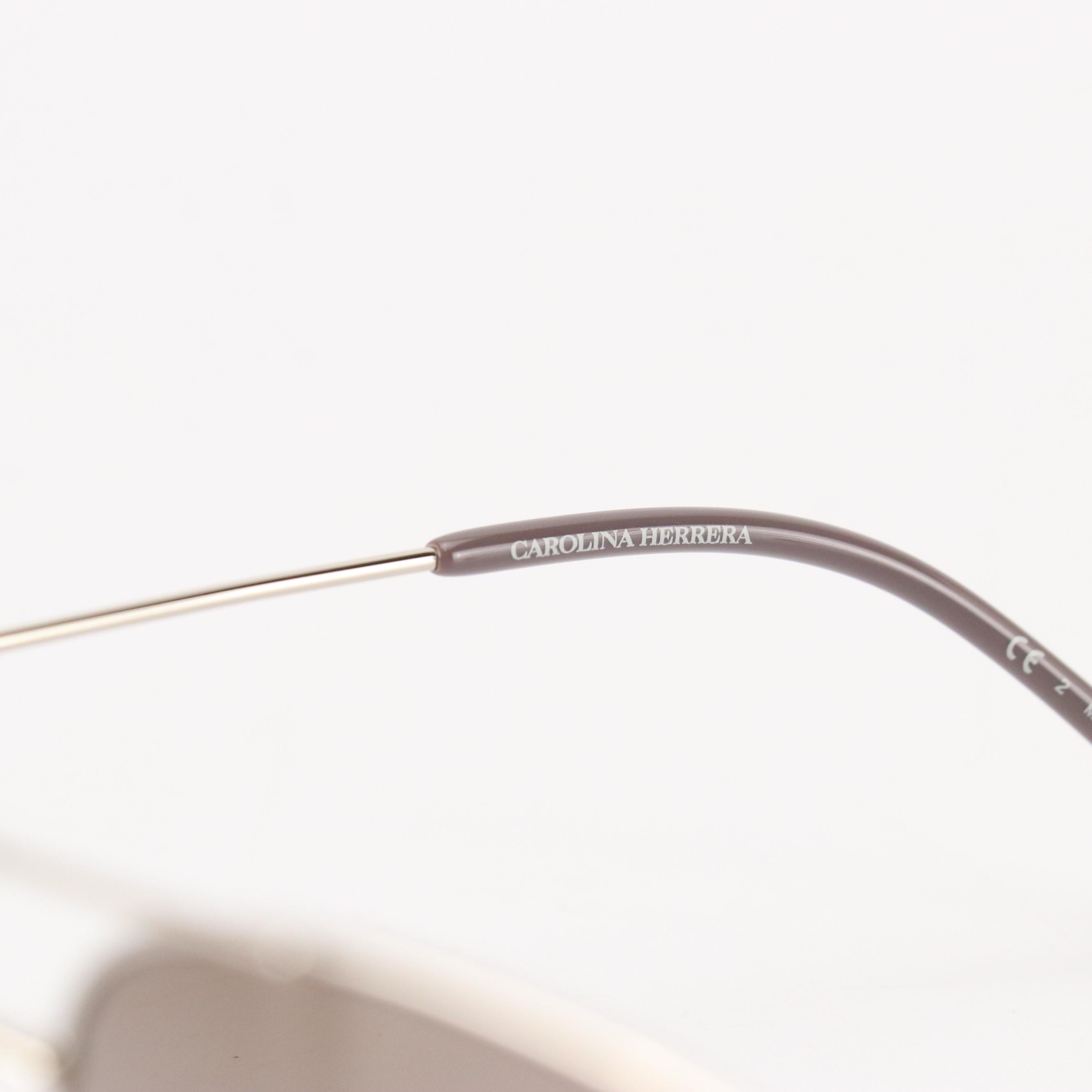 Carolina Herrera CH0034/S Silver and Violet Aviator Framed Sunglasses with Case