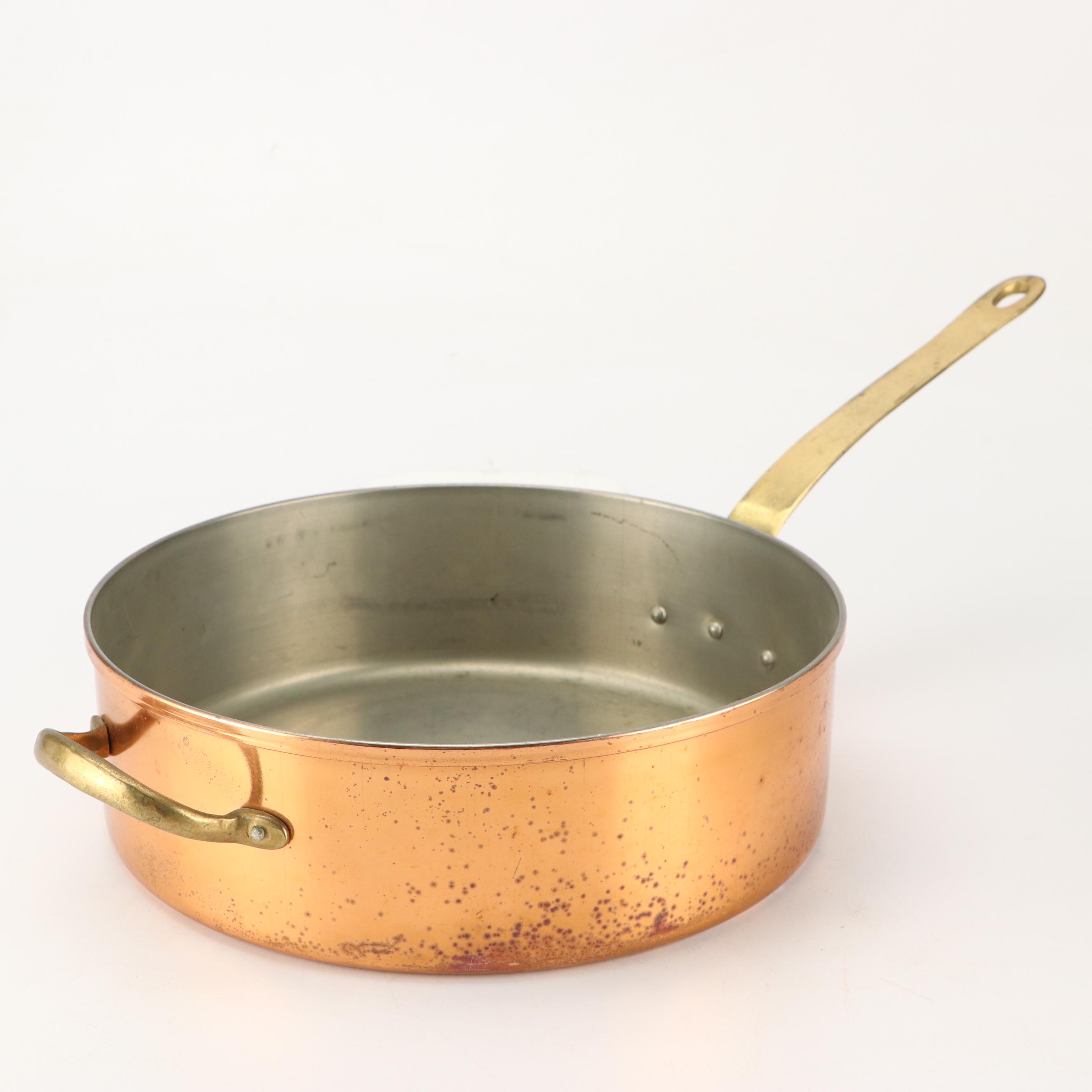 Copper Lined Pot and Colander