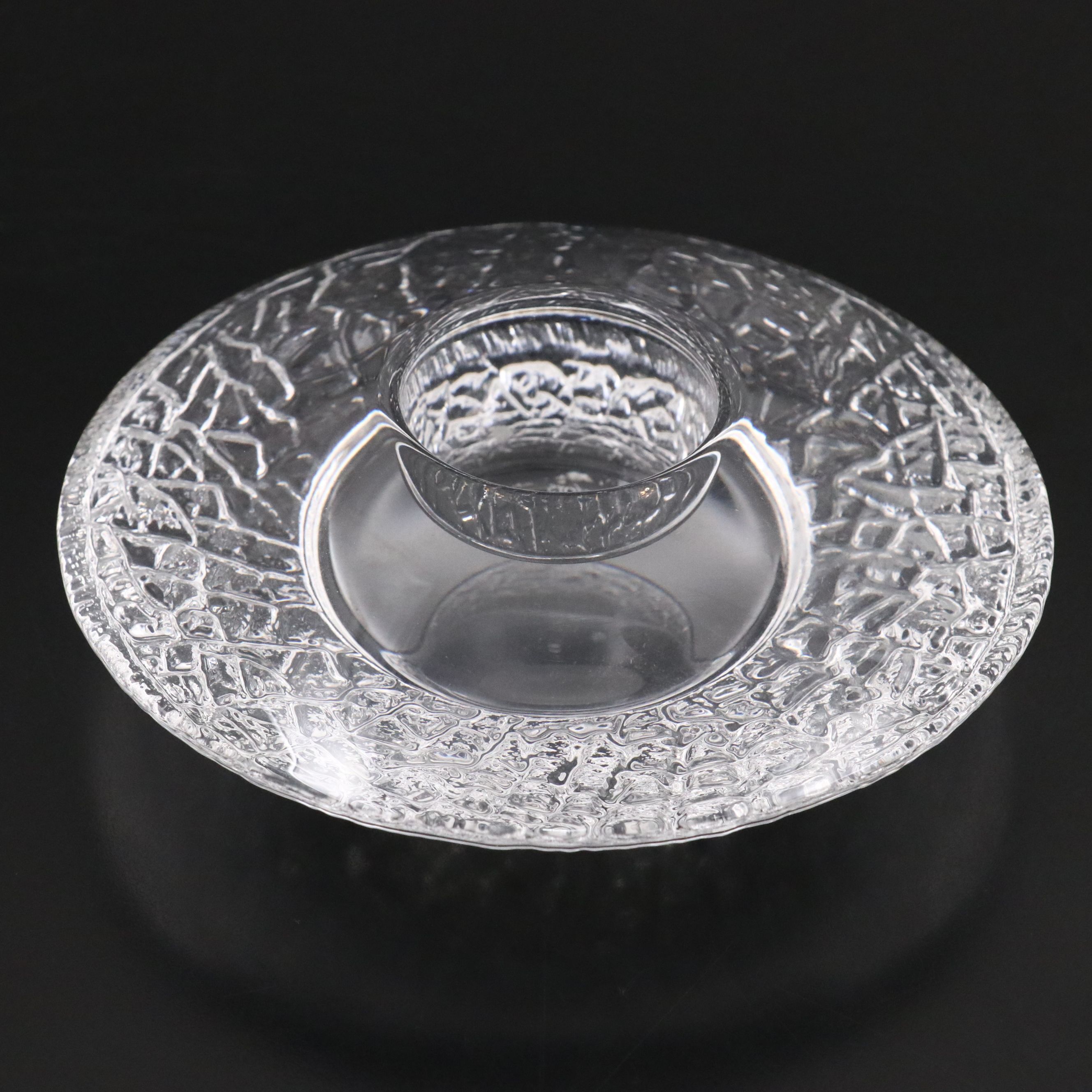 Orrefors "Discus" Crystal Bowl and Votive Candle Holder