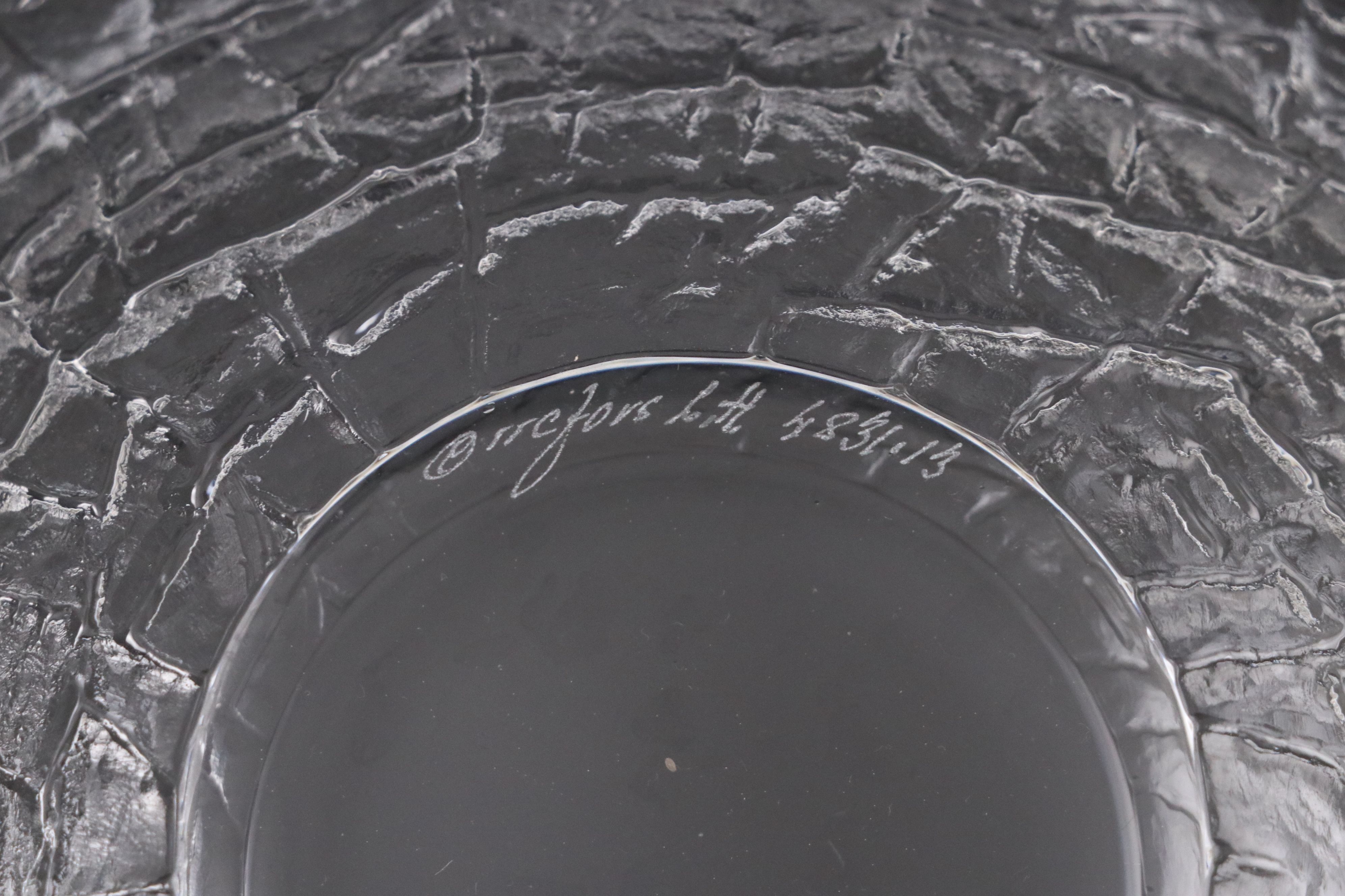 Orrefors "Discus" Crystal Bowl and Votive Candle Holder