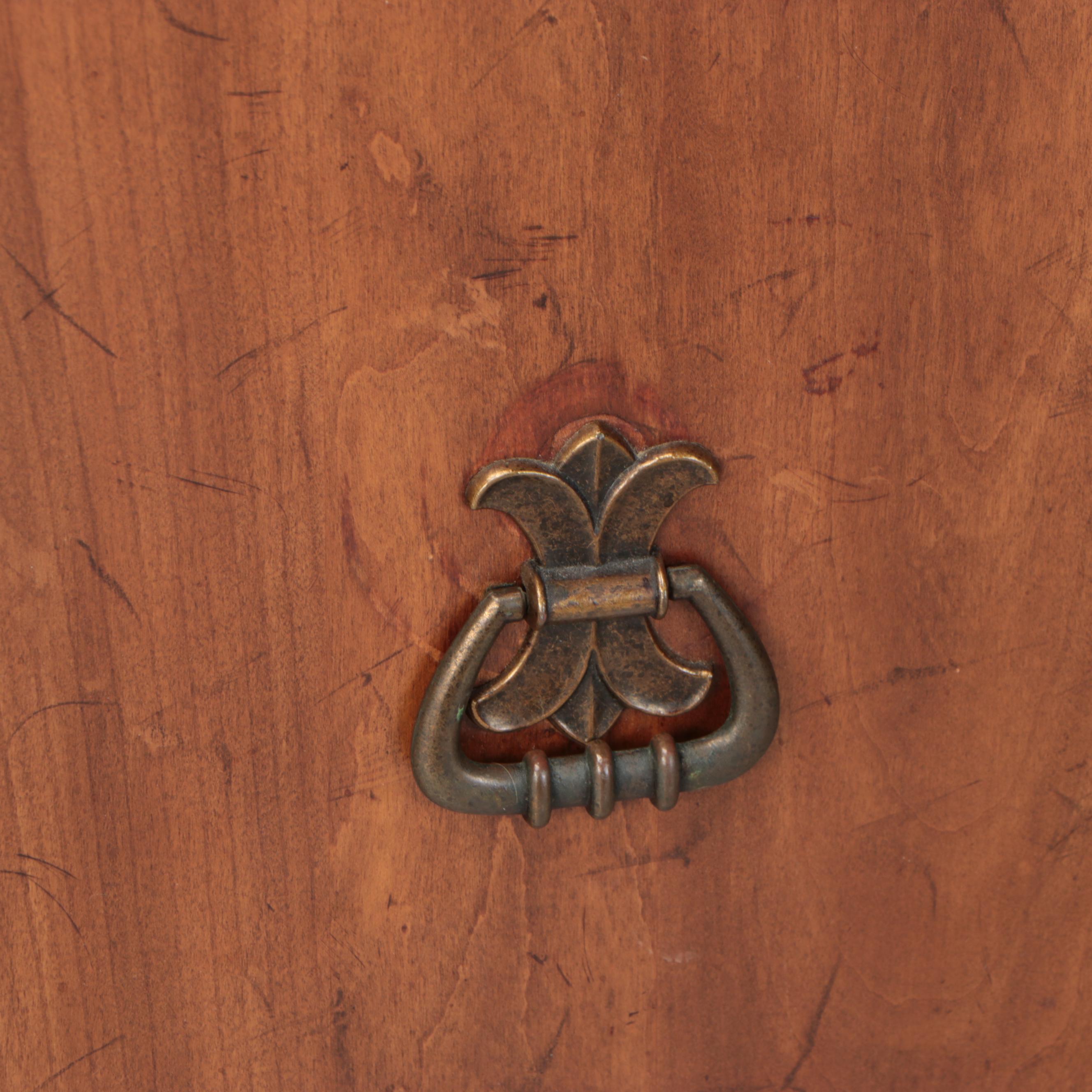 Mediterranean Style Walnut Flip Top Buffet on Casters