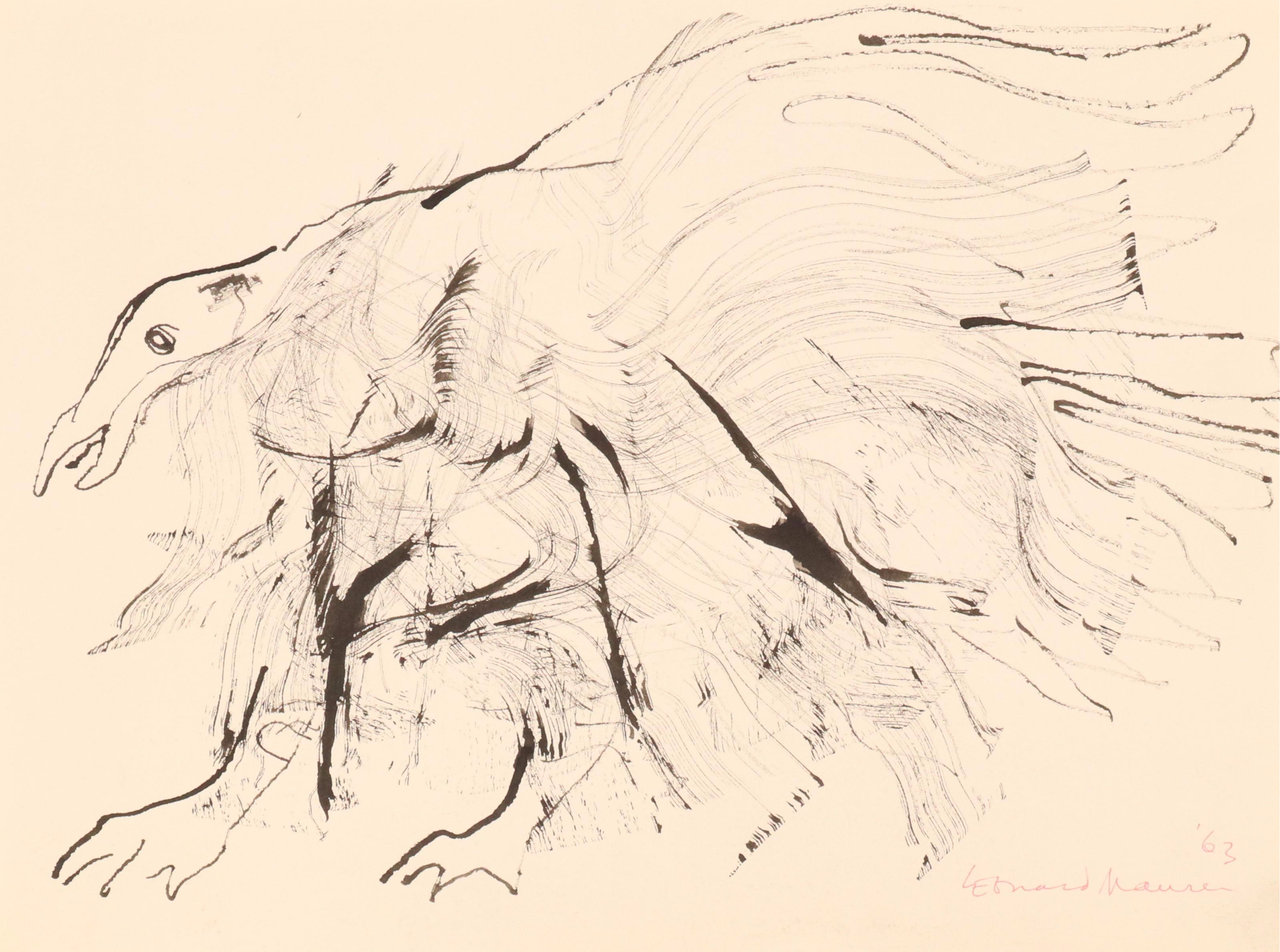 Leonard Maurer Stone Lithographs of Stylized Beast and More, 1963-1973