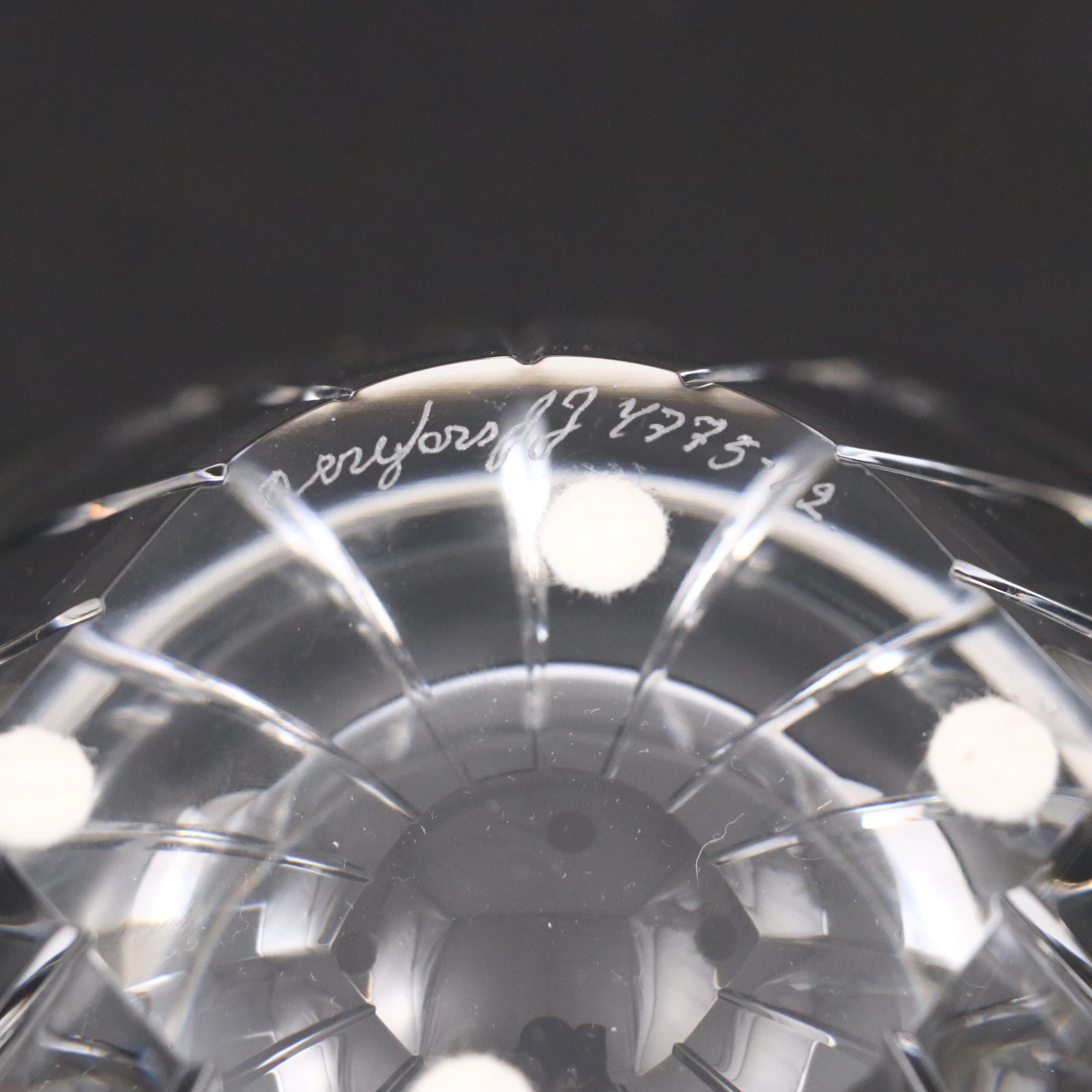 Orrefors "Marin" Crystal Bowl with Val St. Lambert "Gardenia" Candlestick Pair