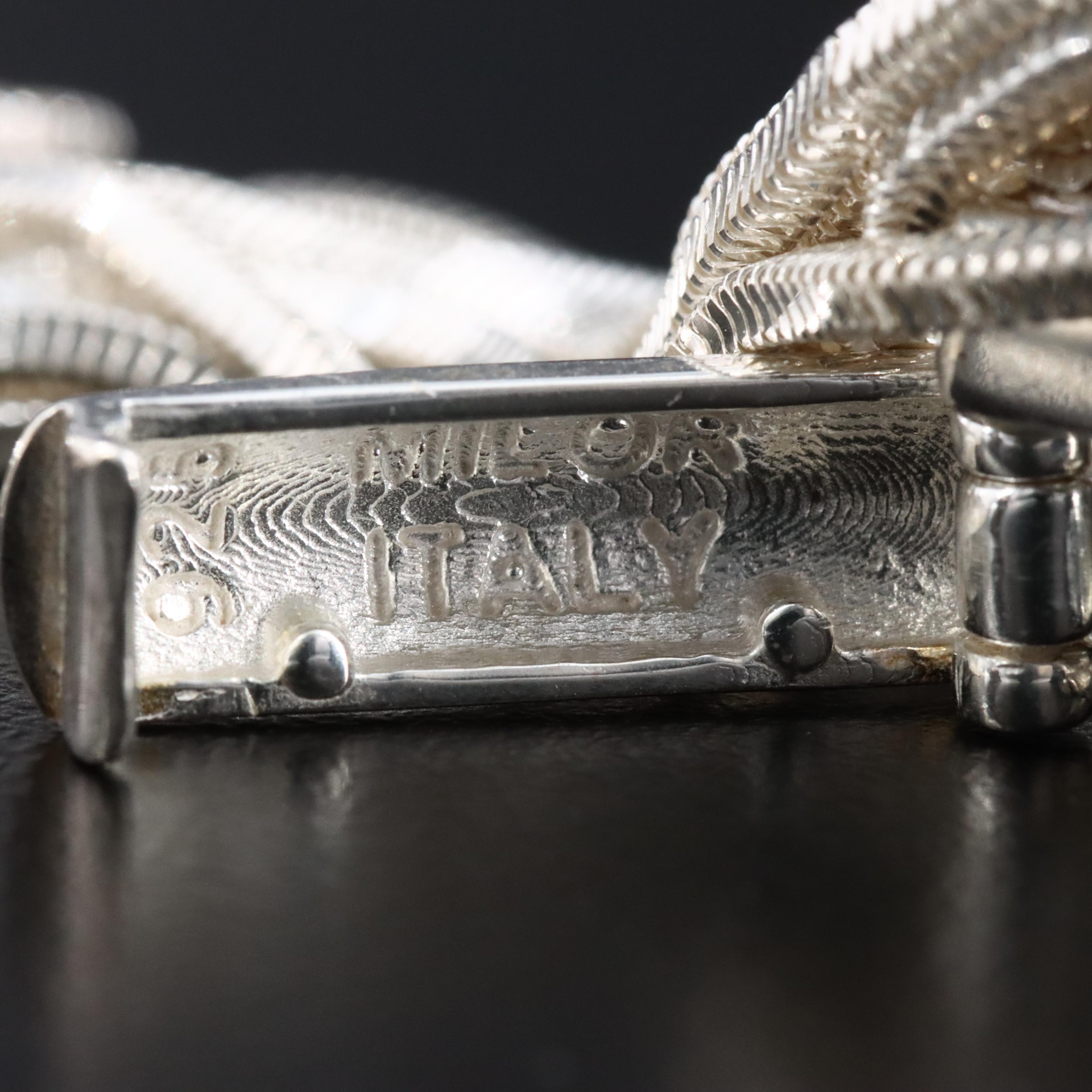 Milor Italian Sterling Multi-Strand Snake Chain Bracelet