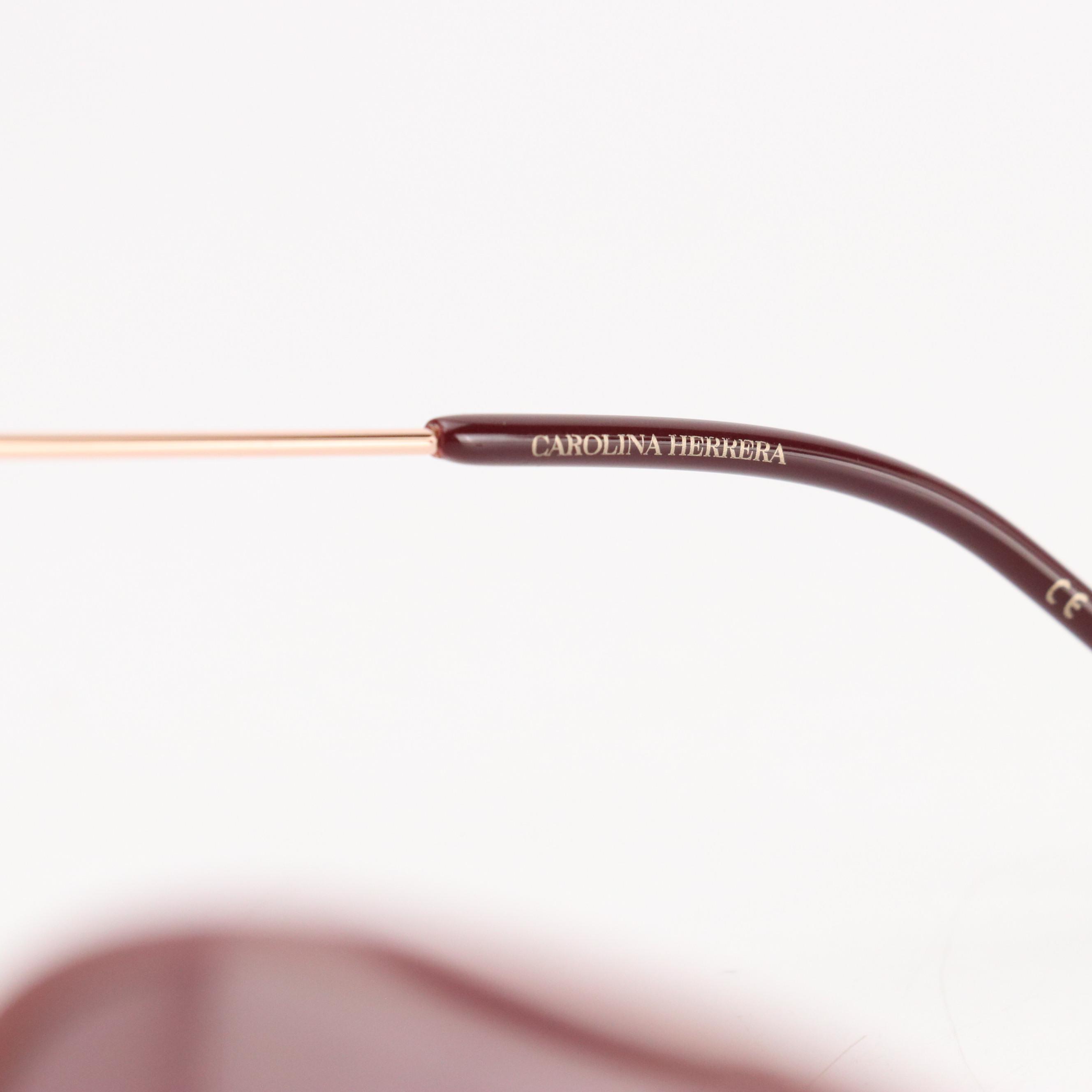 Carolina Herrera CH0036/S Burgundy and Gold Cat Eye Sunglasses with Case