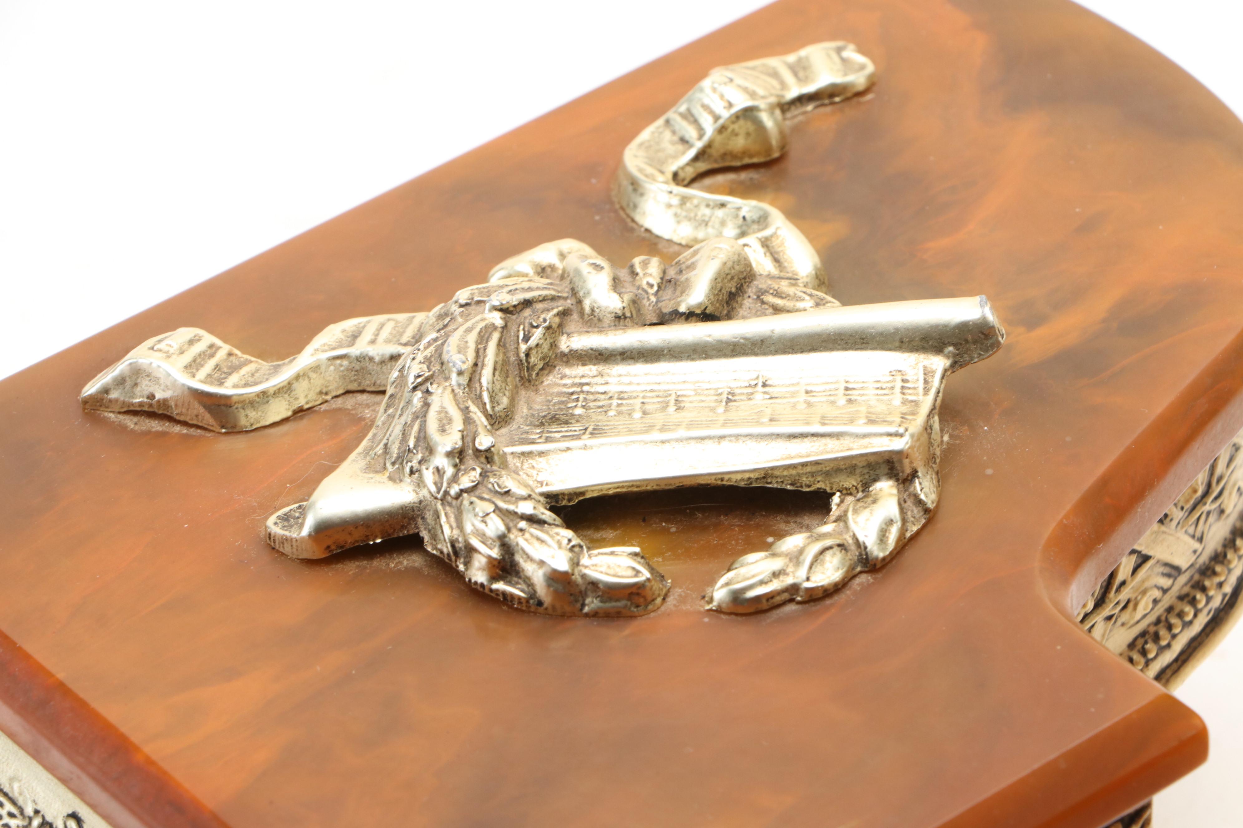 Thorens Cast Metal Piano Music Box with Other Wood Pianos and Toy Violin